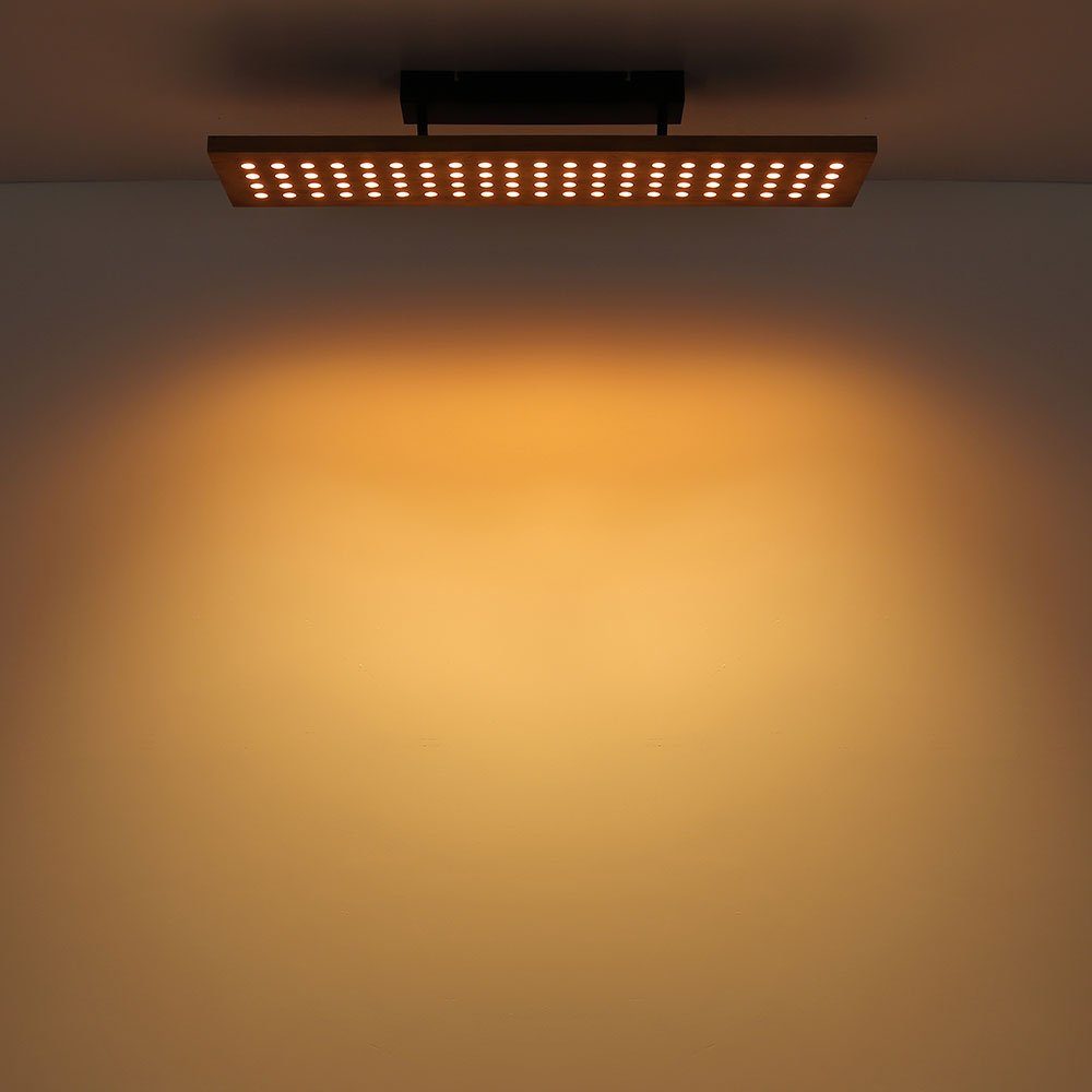 Deckenleuchte, LED LED Stufen Deckenleuchte Globo Holzlampe fest LED-Leuchtmittel dimmbar 3 Warmweiß, Wohnzimmer, Deckenlampe verbaut,