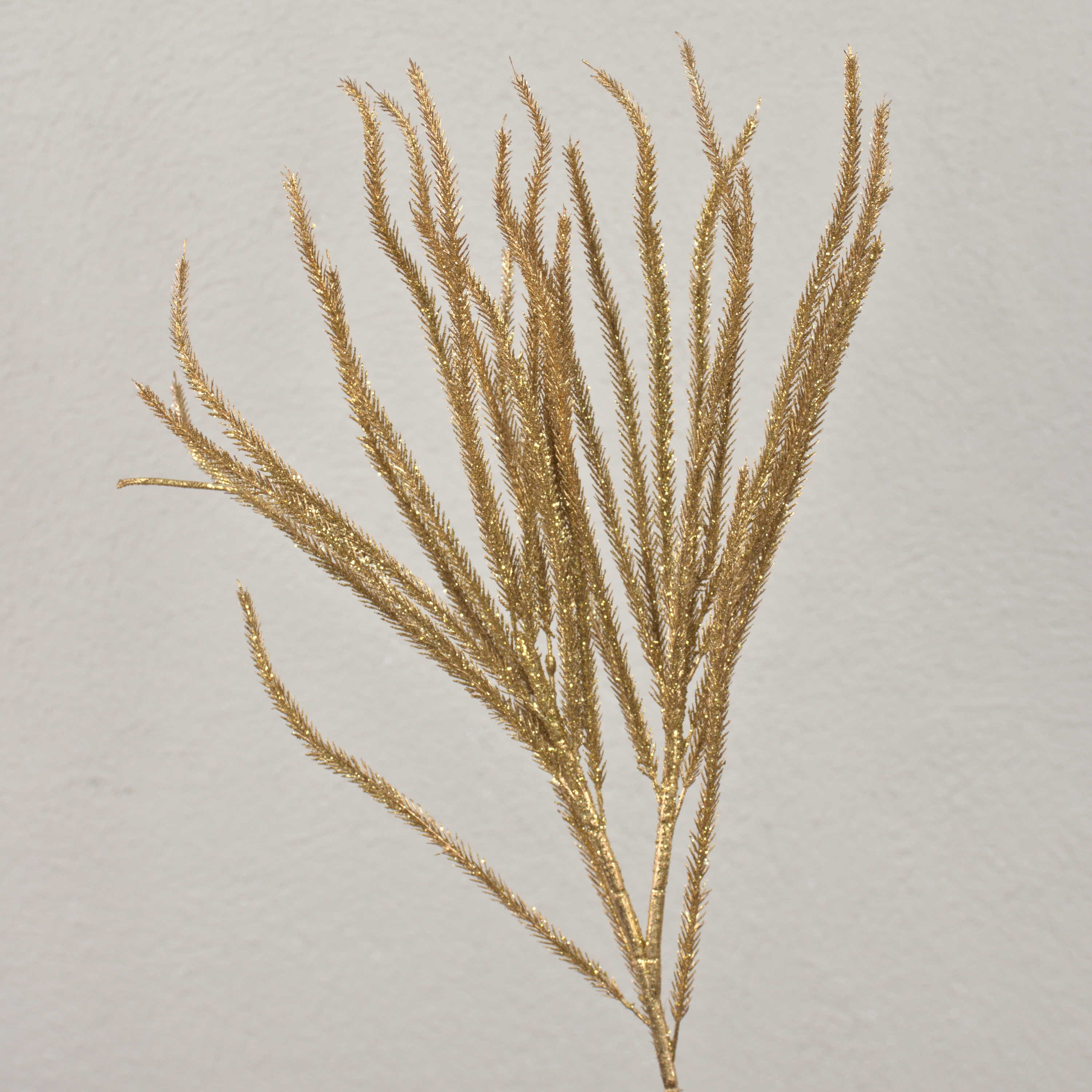 Kunstzweig Kunst Zedernzweig Theobald, Glitzer, Gold, 60cm Zeder, artplants, Höhe 60.0 cm