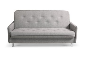 Beautysofa Polstergarnitur LORETTO, Sofa + 2x Sessel, mit Schlaffunktion und Bettkasten, aus Webstoff