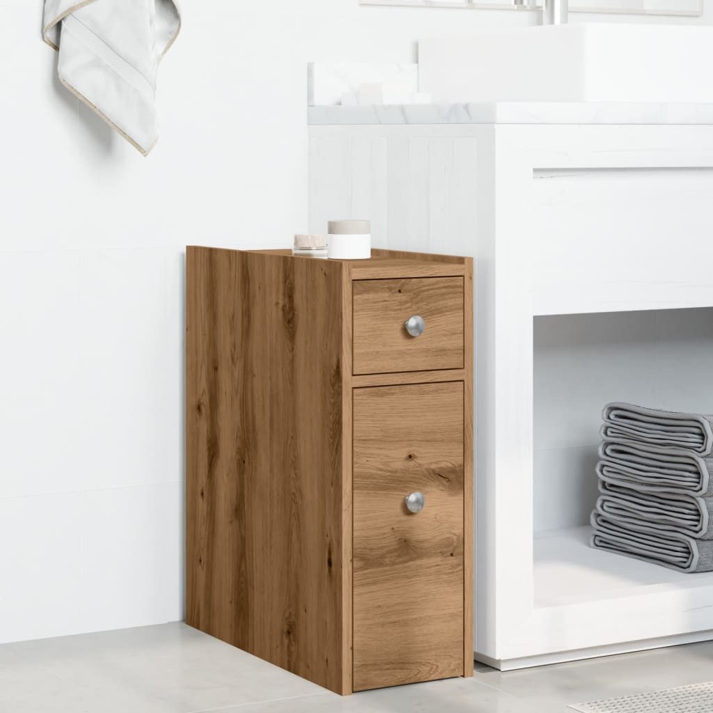 vidaXL Fächerschrank Badschrank Schmal mit Rollen günstig online kaufen