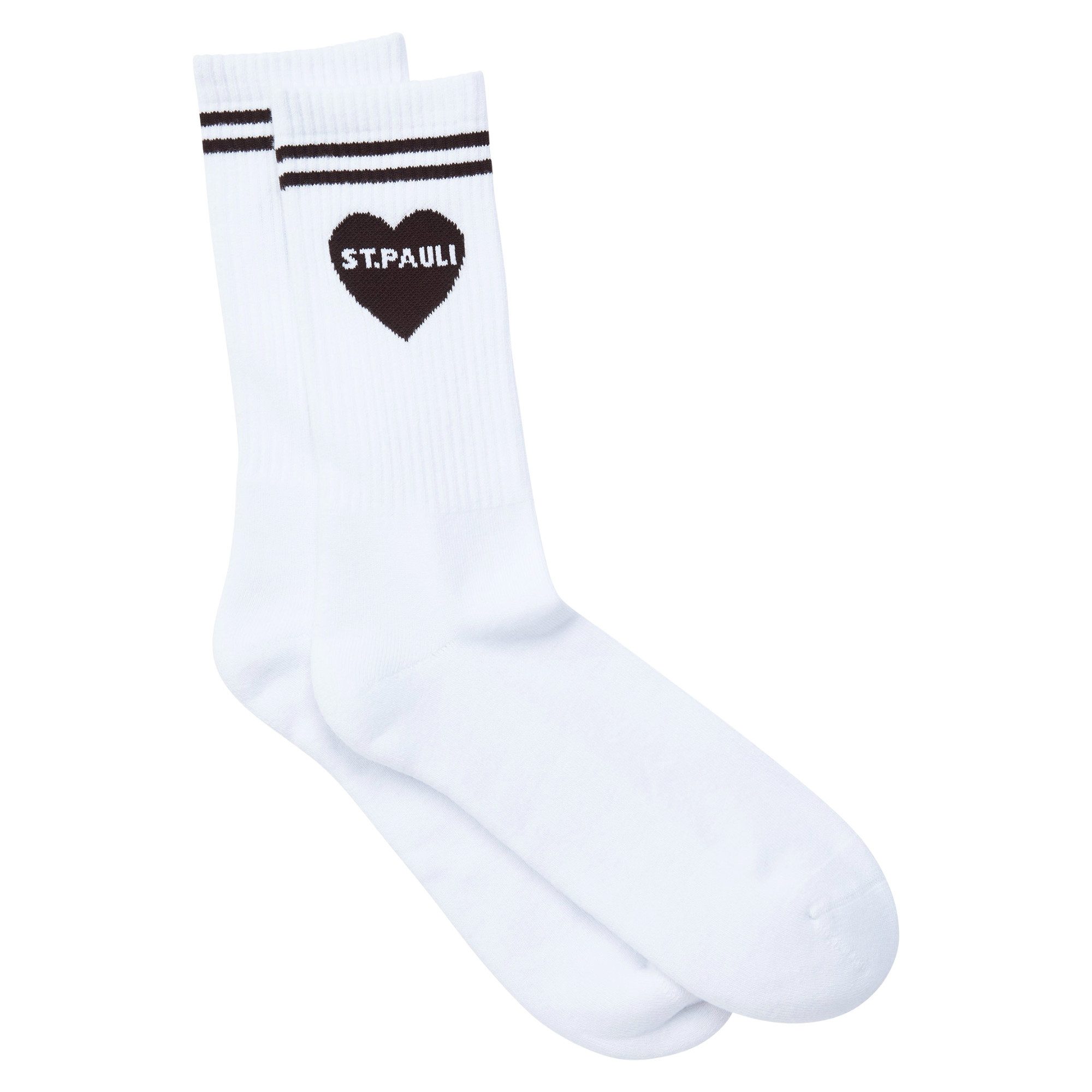 FC St. Pauli Socken FC St. Pauli - Socken "St. Pauli Herz schwarz" - weiß