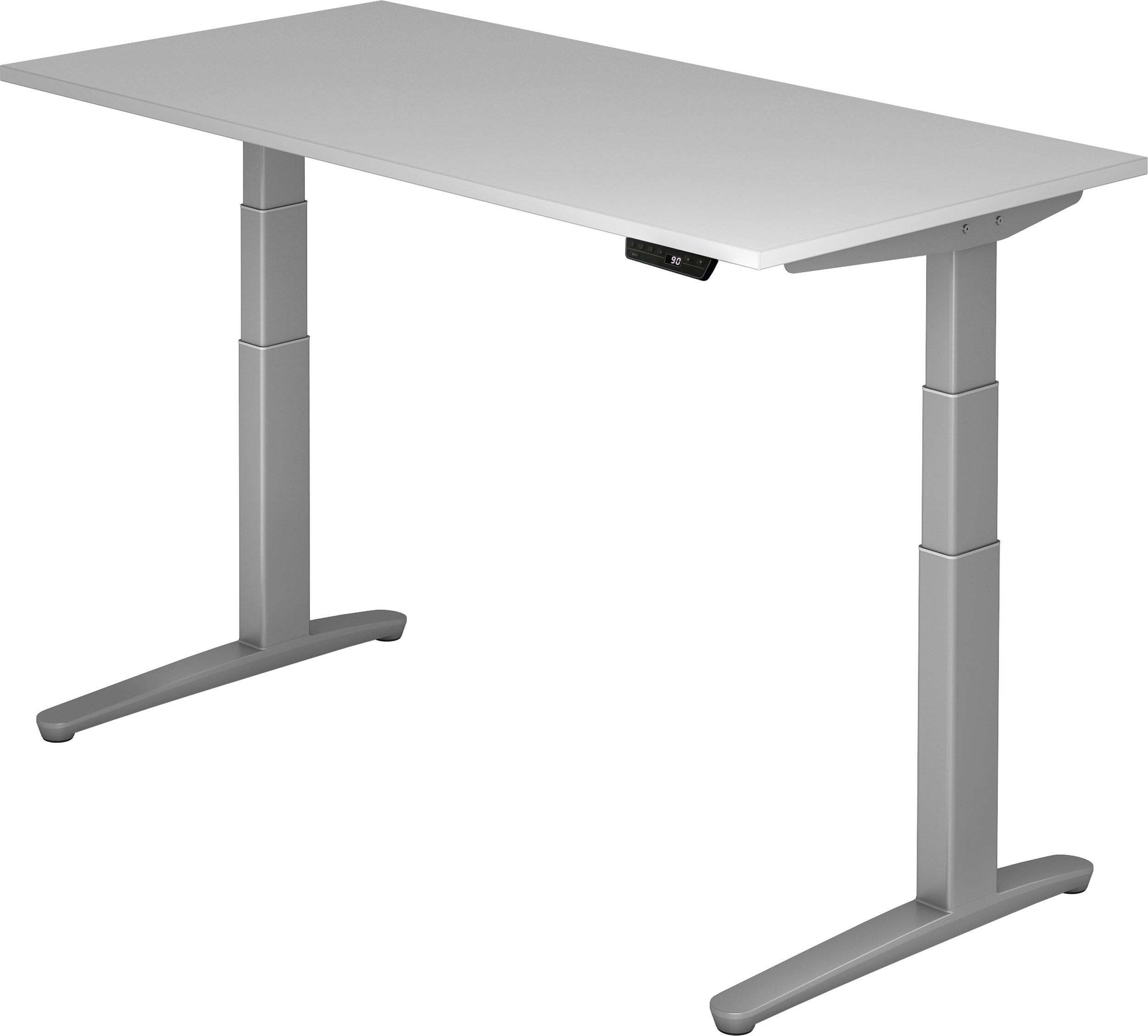 bümö Schreibtisch Schreibtisch Grau Silber Rechteck: Dekor: cm - x XBHM, - Gestell: 80 160 elektrisch