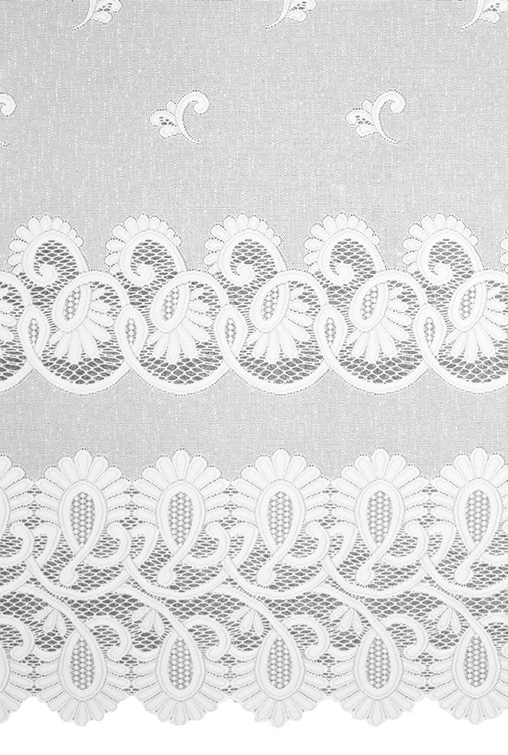 Vorhang 041357 Fertigstore LEONORA Jacquard 100% Polyester versch. fein, weiß, HOME (1 Größen, St), WOHNIDEEN