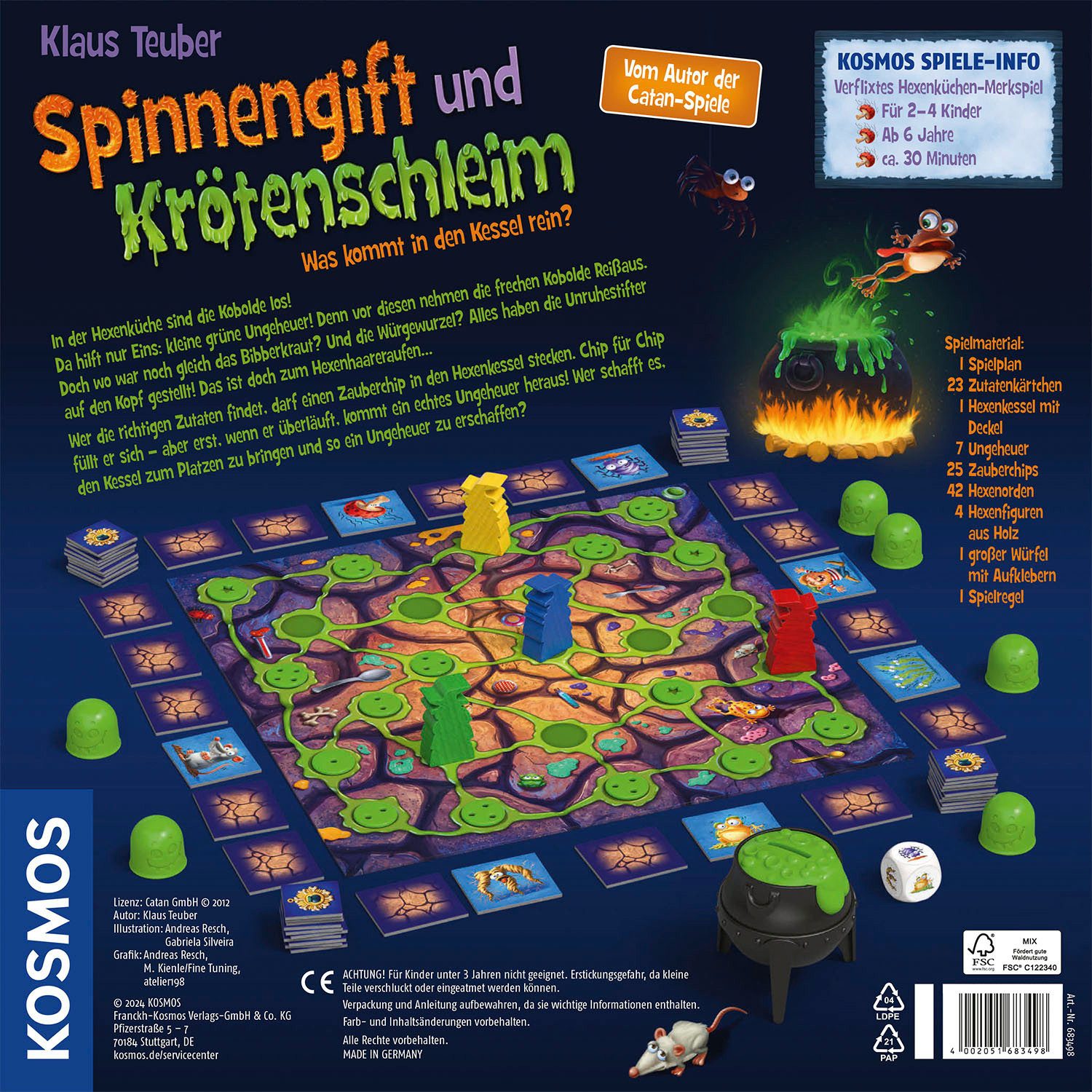 Kosmos Spiel Spinnengift & Krötenschleim, Kinderspiel, Made in Germany