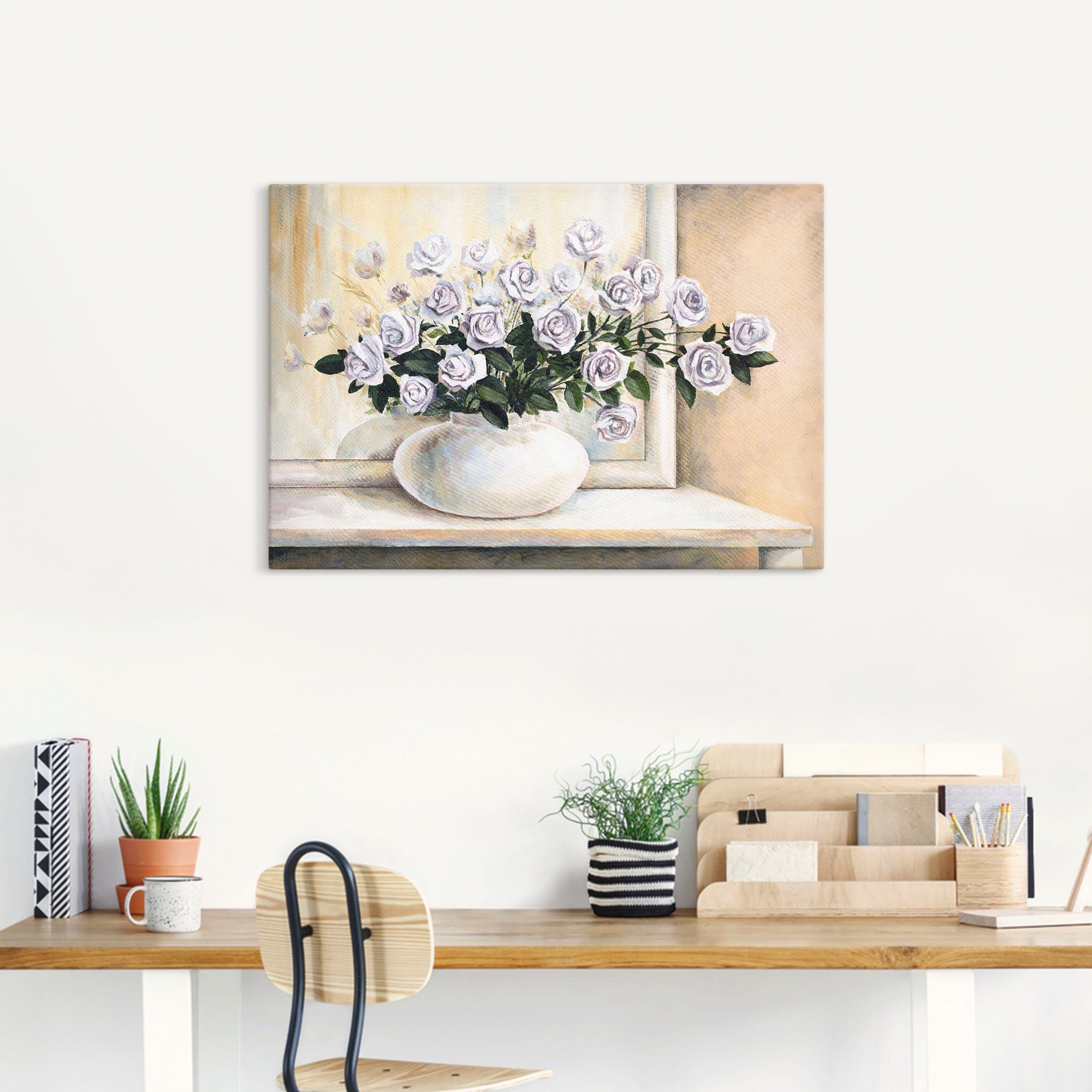 Wandbild Poster (1 St), oder II, Blumen Wandaufkleber auf Alubild, Tisch versch. Größen in Artland als Rosen Leinwandbild,