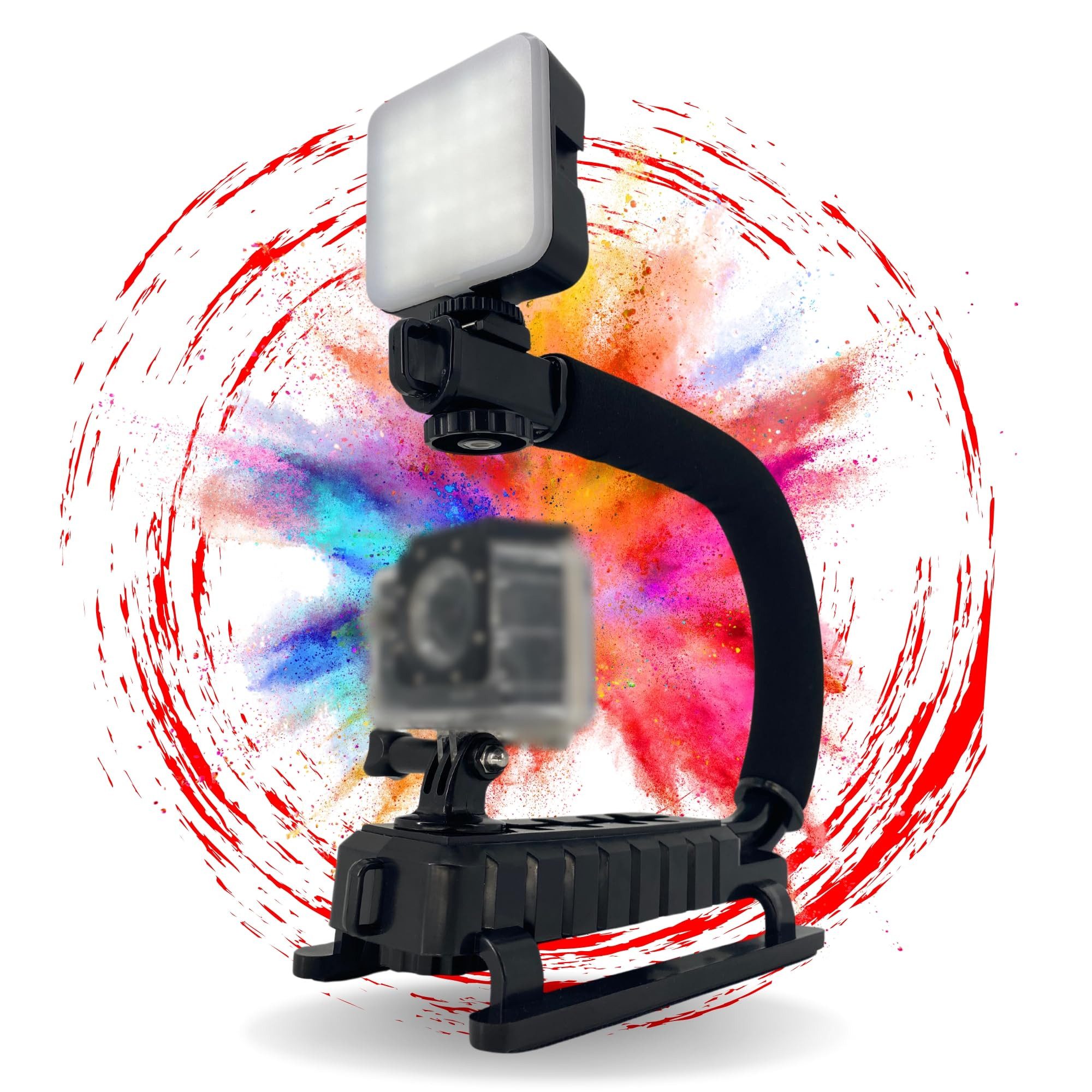 Actioncam Stabilisator Griff mit LED Lampe für DJI Osmo GoPro Hero Actioncam Zubehör