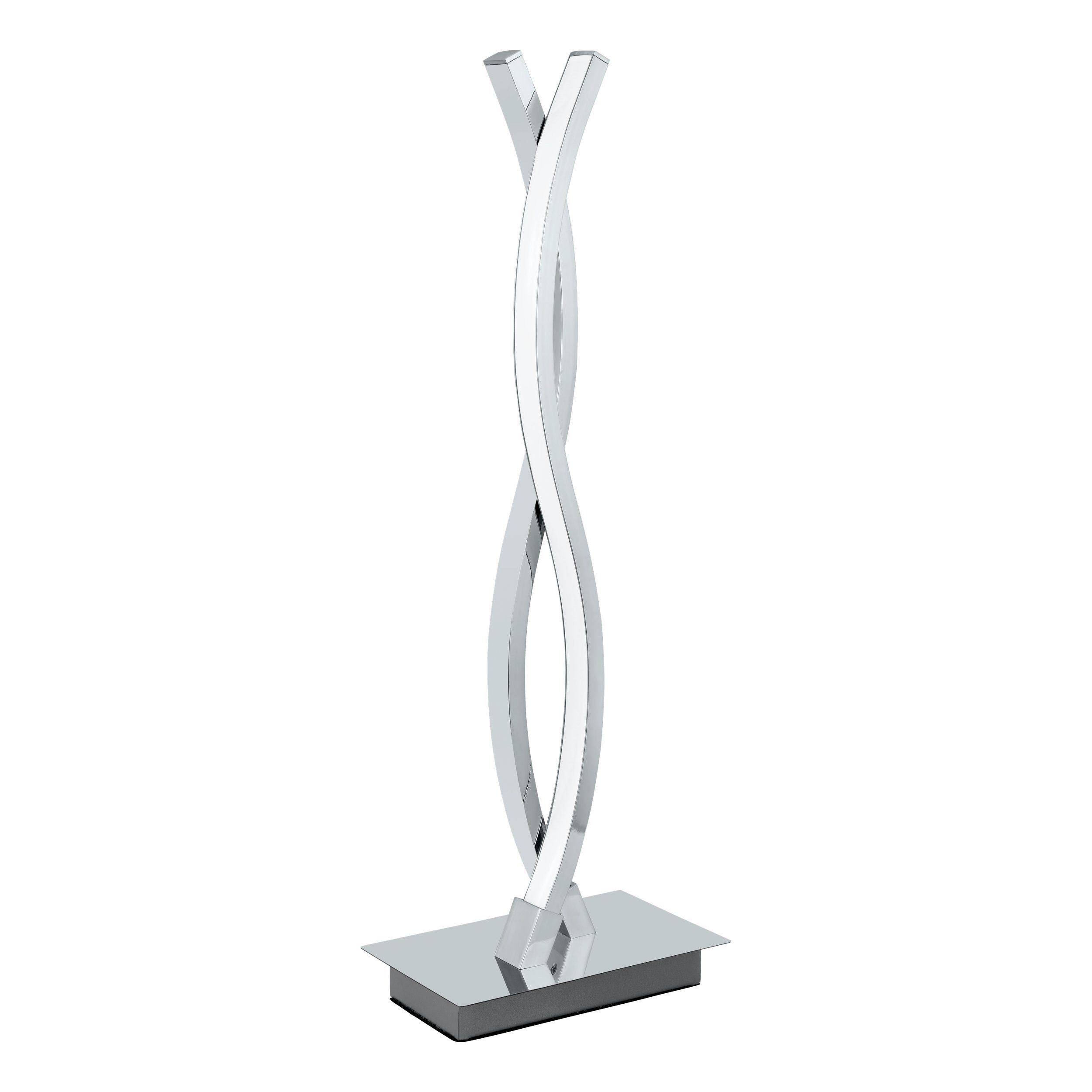 EGLO LED Tischleuchte Lasana 2, Leuchtmittel inklusive, Tischleuchte - L16 x B10 x H46 cm - chrom - 11,5W inkl.
