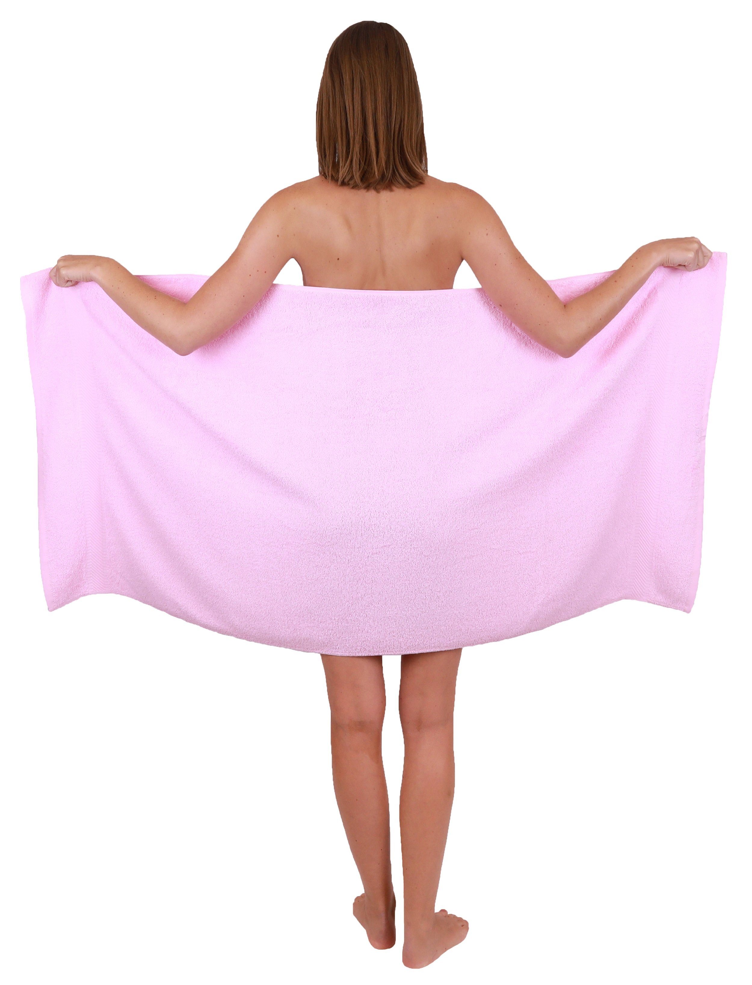 Betz Handtuch-Set Set 100% rosé, 8-tlg. Farbe und weiß Baumwolle Palermo Handtuch