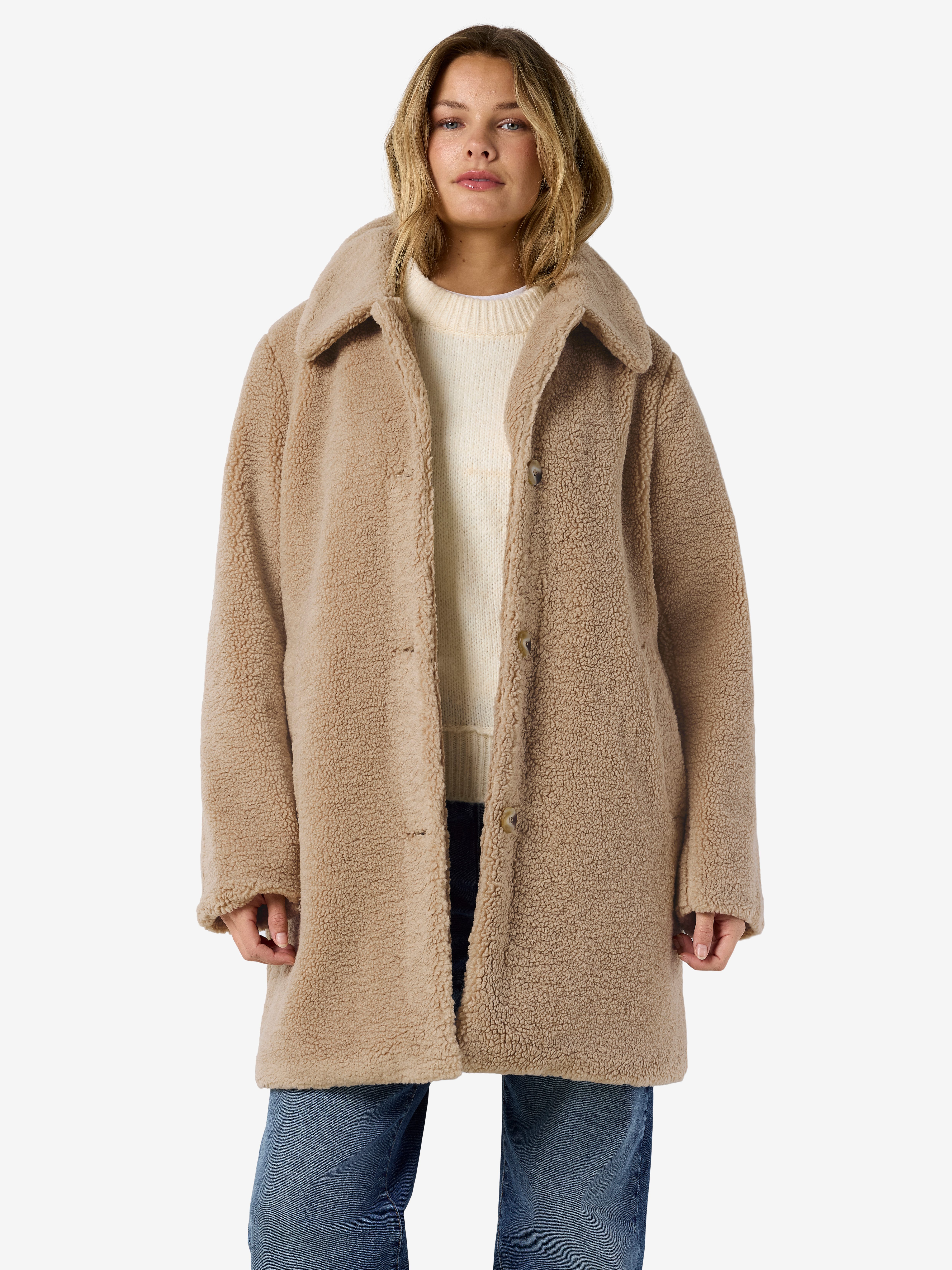 Noisy may Kurzmantel NMNATI TEDDY COAT NOOS Kunstfaser