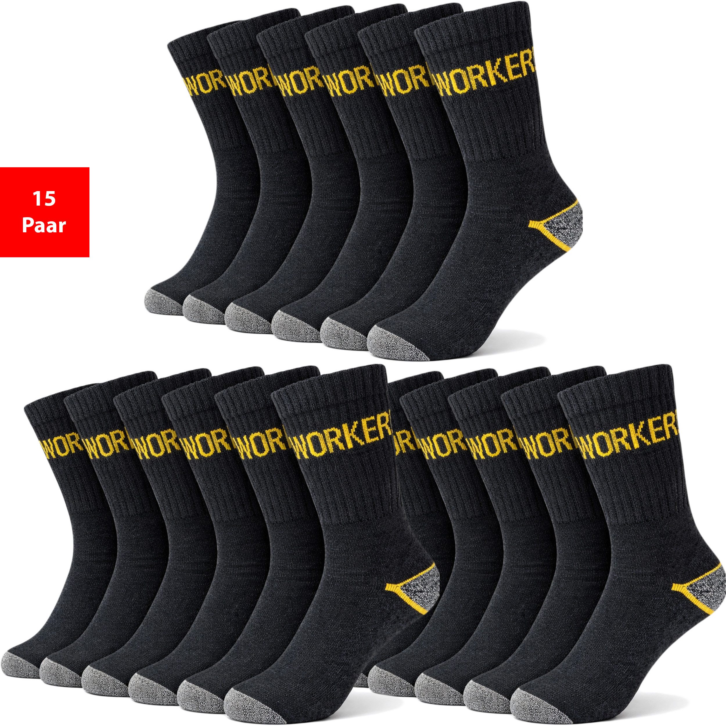 Arbeitssocken Arbeitssocken Herren 5er-15er Pack Baumwolle WORK Socken verstärkt
