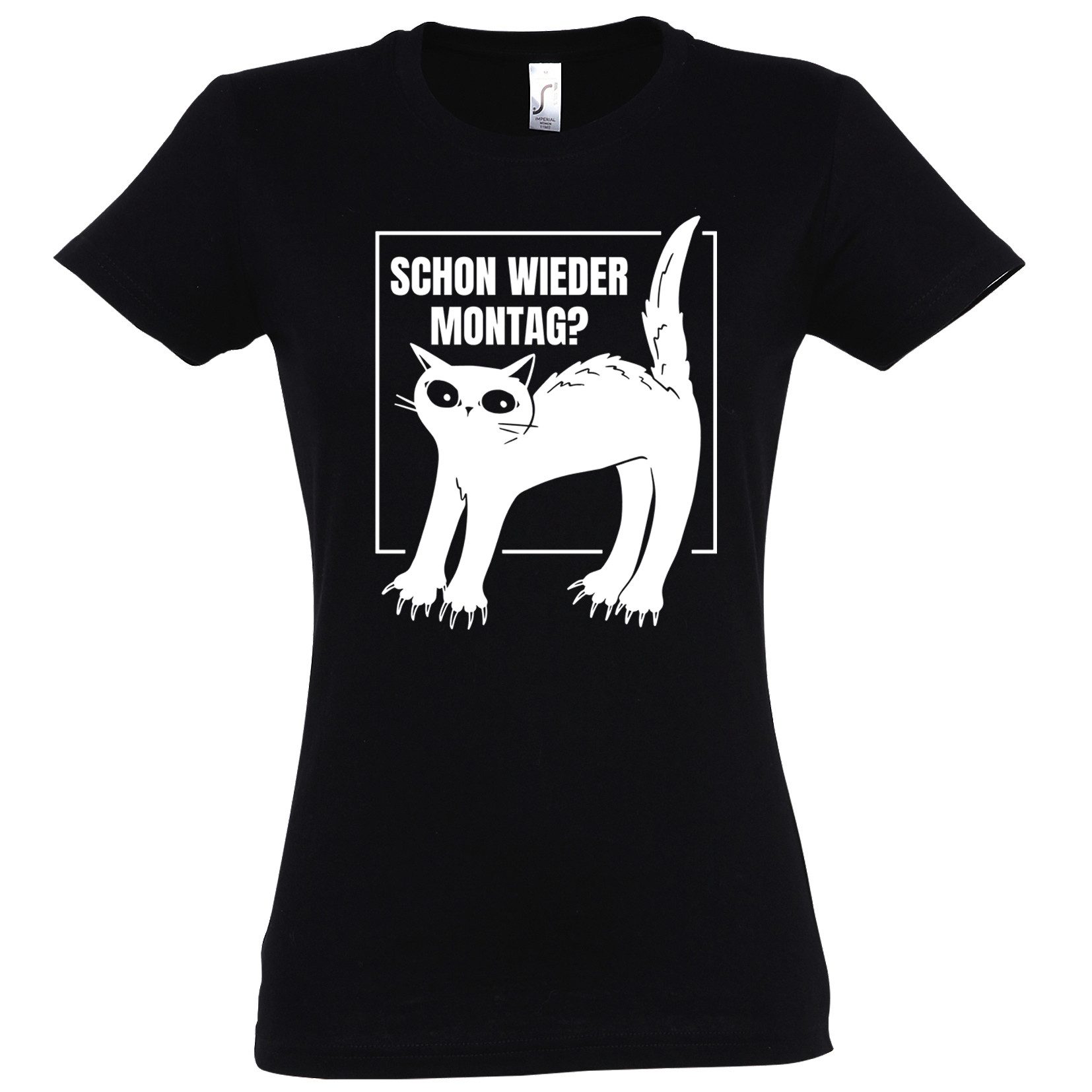 Print-Shirt Montags Katze Damen T-Shirt