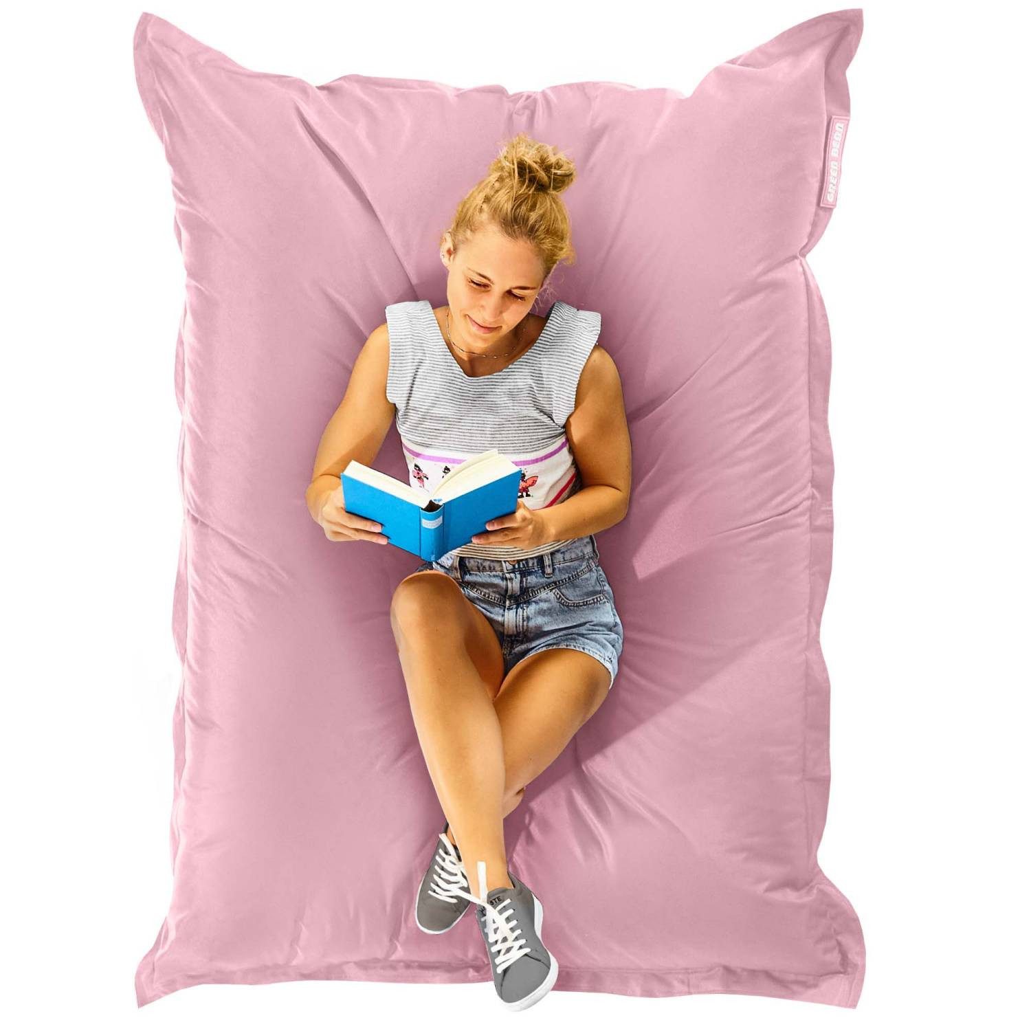 Green Bean Sitzsack XXL Outdoor Sitzsack Square 140x180cm (XXL Riesensitzsack 140x180cm 380 Liter Kinder & Erwachsene Bean Bag EPS Perlen Füllung, Groß Draußen Outdoor Liegekissen), Waschbar Wetterfest Lounge Sitzkissen Bodenkissen