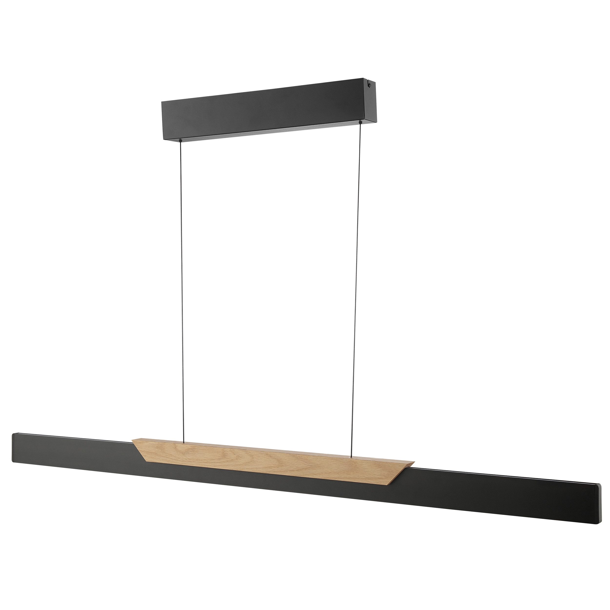 lumiCouture Arcus, Memoryfunktion, mehrere Helligkeitsstufen, LED fest integriert, Warmweiß, 121 x 180 cm, 4500 Lumen, 2700 Kelvin, Holz/Metall, schwarz/braun