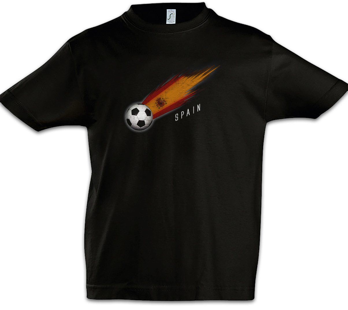 Urban Backwoods Print-Shirt Spain Football Comet I Kinder T-Shirt Spanien Fahne Spanisch Spanische (1-tlg) Spanish Fußball Fussball Komet