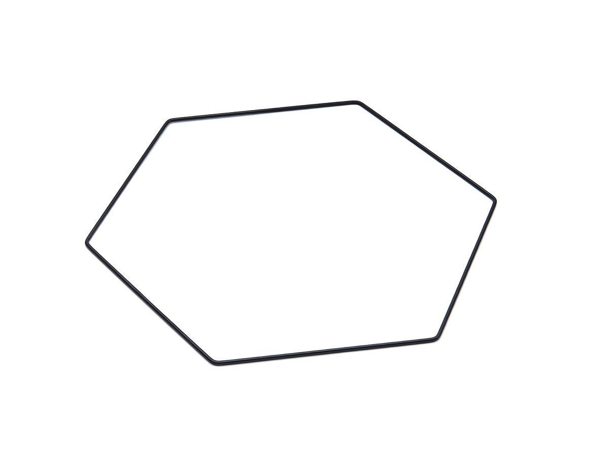 Dekoobjekt Hexagon aus Draht schwarz beschichtet, 30cm Metallring