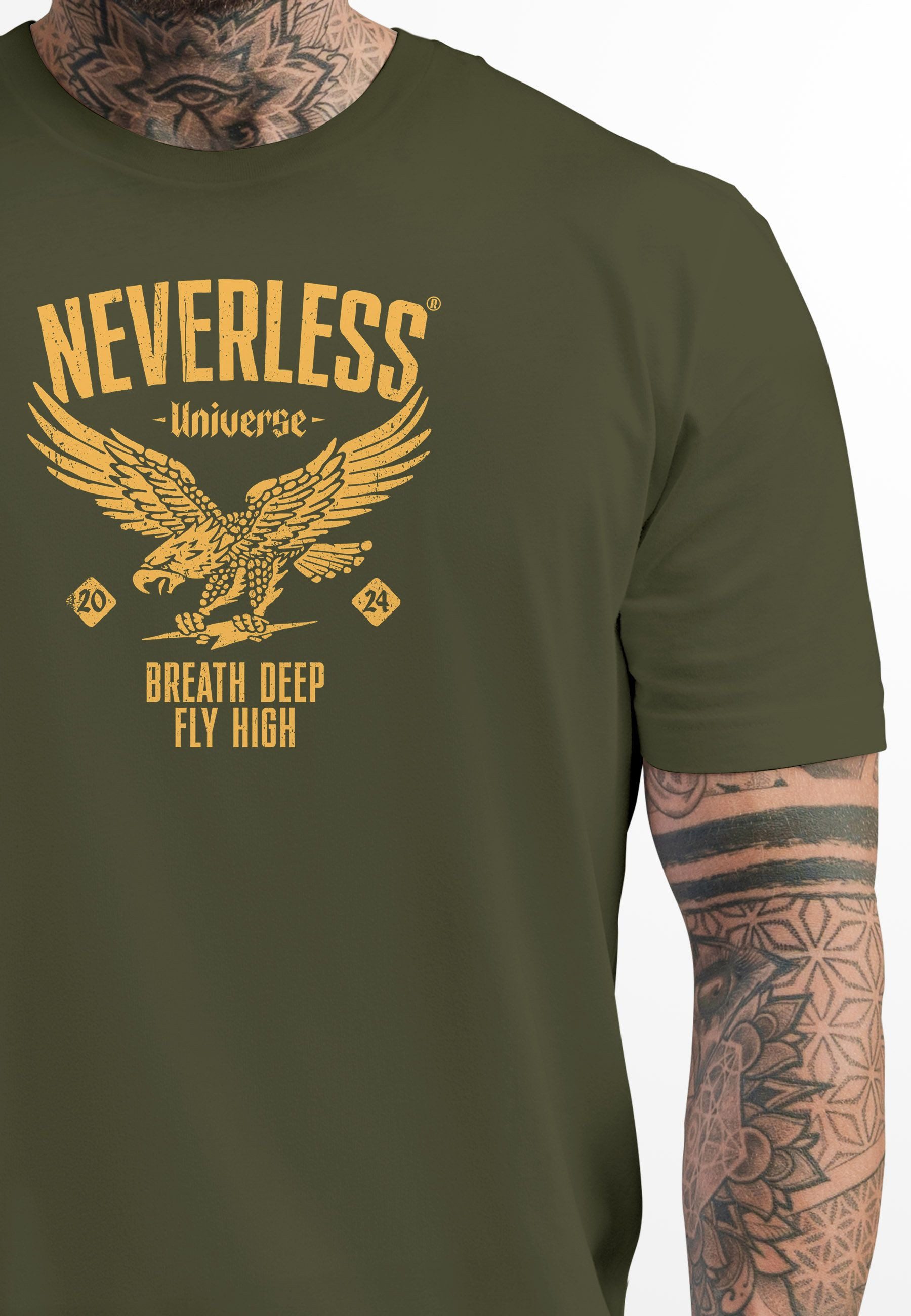 Neverless Print-Shirt Herren T-Shirt Adler Eagle günstig online kaufen