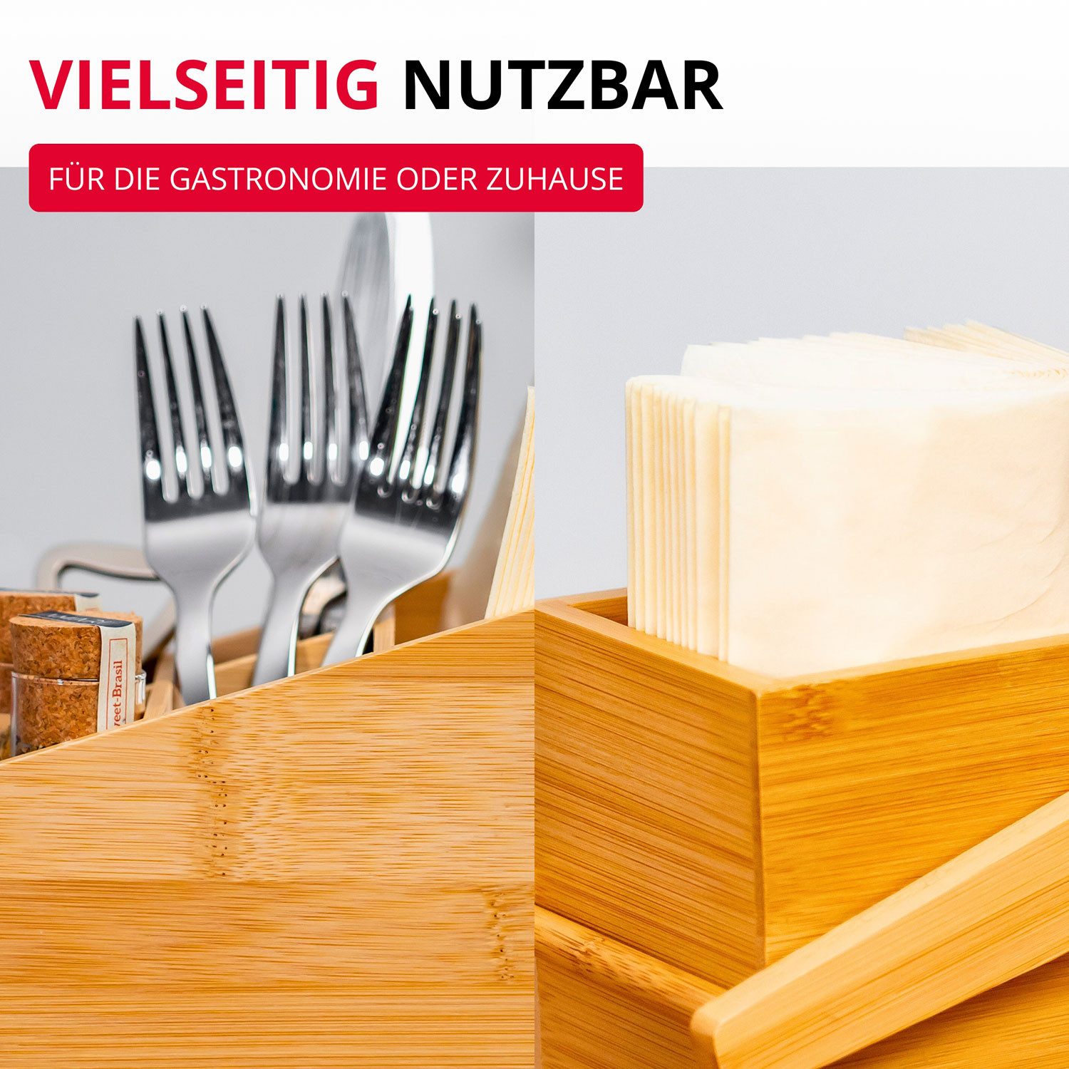 WESTMARK Besteckhalter Tischbutler »Tapas + Friends«, 5 Fächer, Bambus – Bild 3 von 5