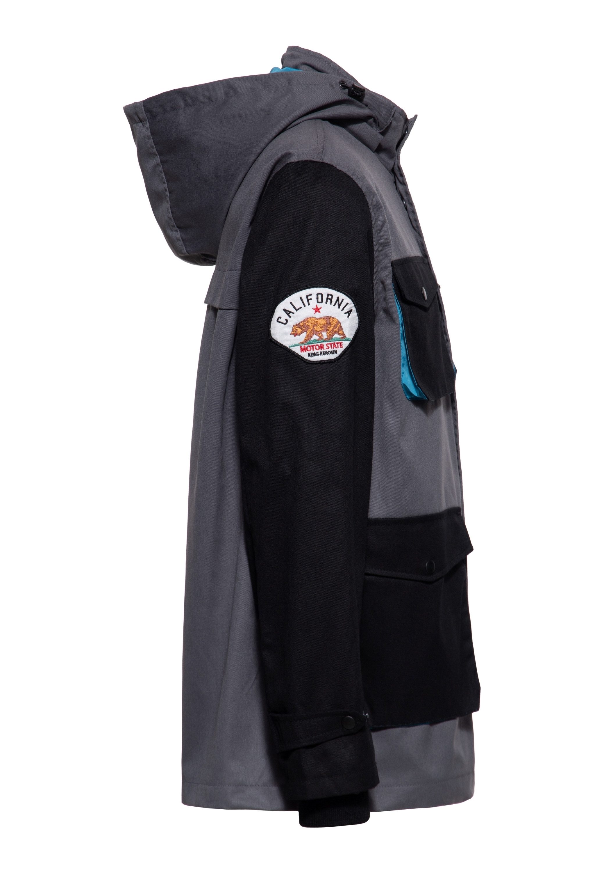 KingKerosin Softshelljacke Los Angeles C.A. mit abnehmbarer Kapuze – Bild 3 von 5