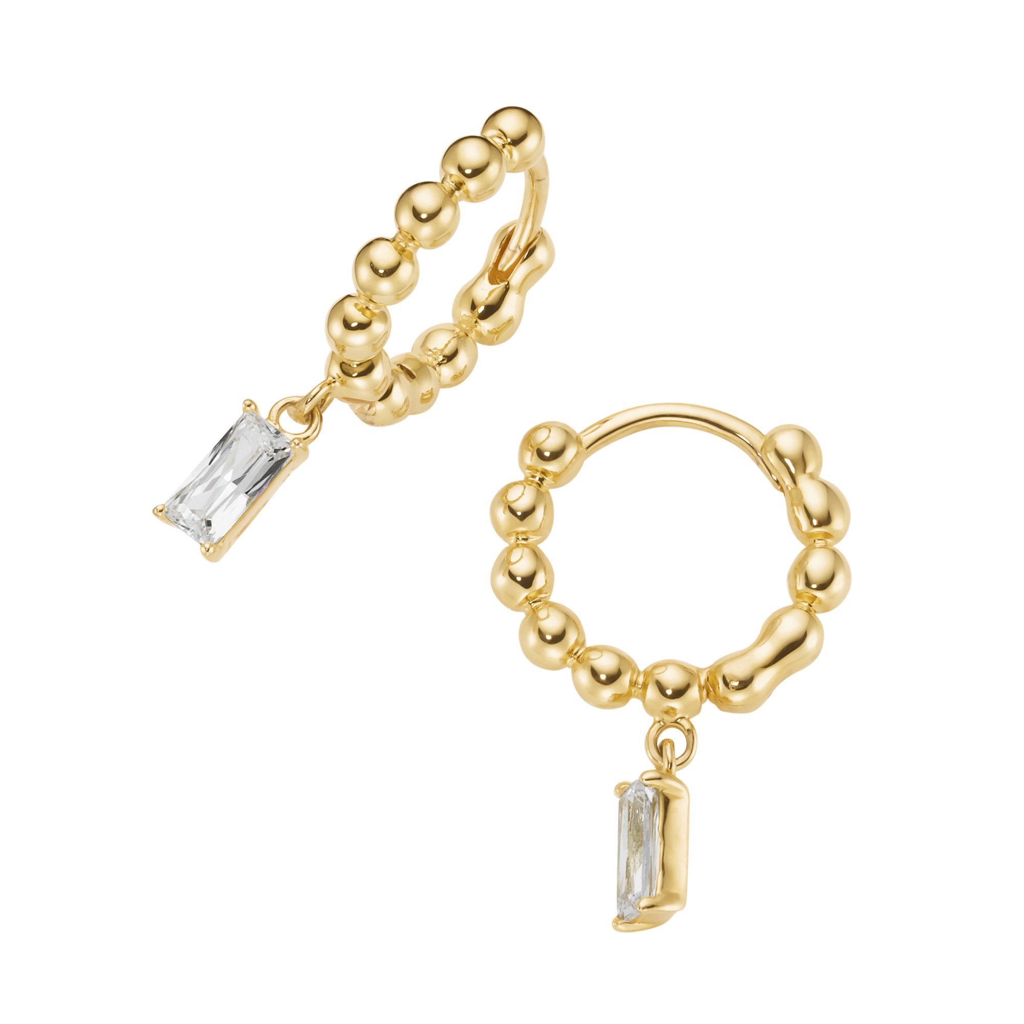 Firetti Paar Creolen Schmuck Geschenk Silber 925 Ohrschmuck Ohrringe Kugeloptik, mit Zirkonia (synth)