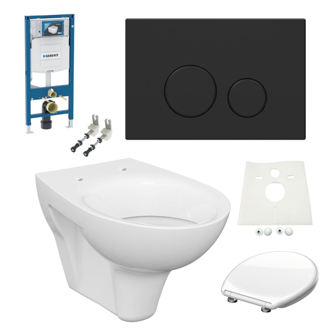 Vorwandelement WC Geberit Sigma Spülkasten WC Drückerplatte schwarz