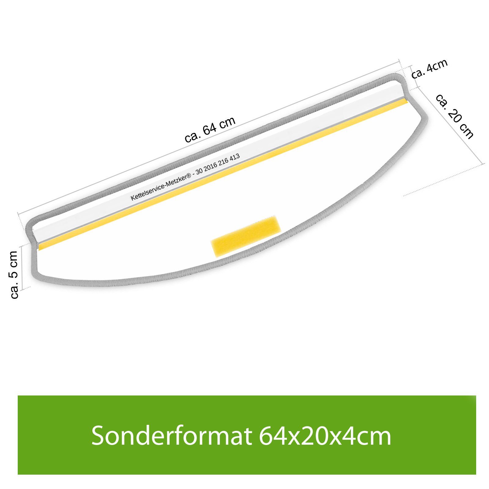 Metzker® Stufenmatte Stufenmatten Ariston im Sonderformat 64/20cm Halbrund, halbrund, Höhe: 5 mm, 15 Stück im Set – Bild 4 von 5