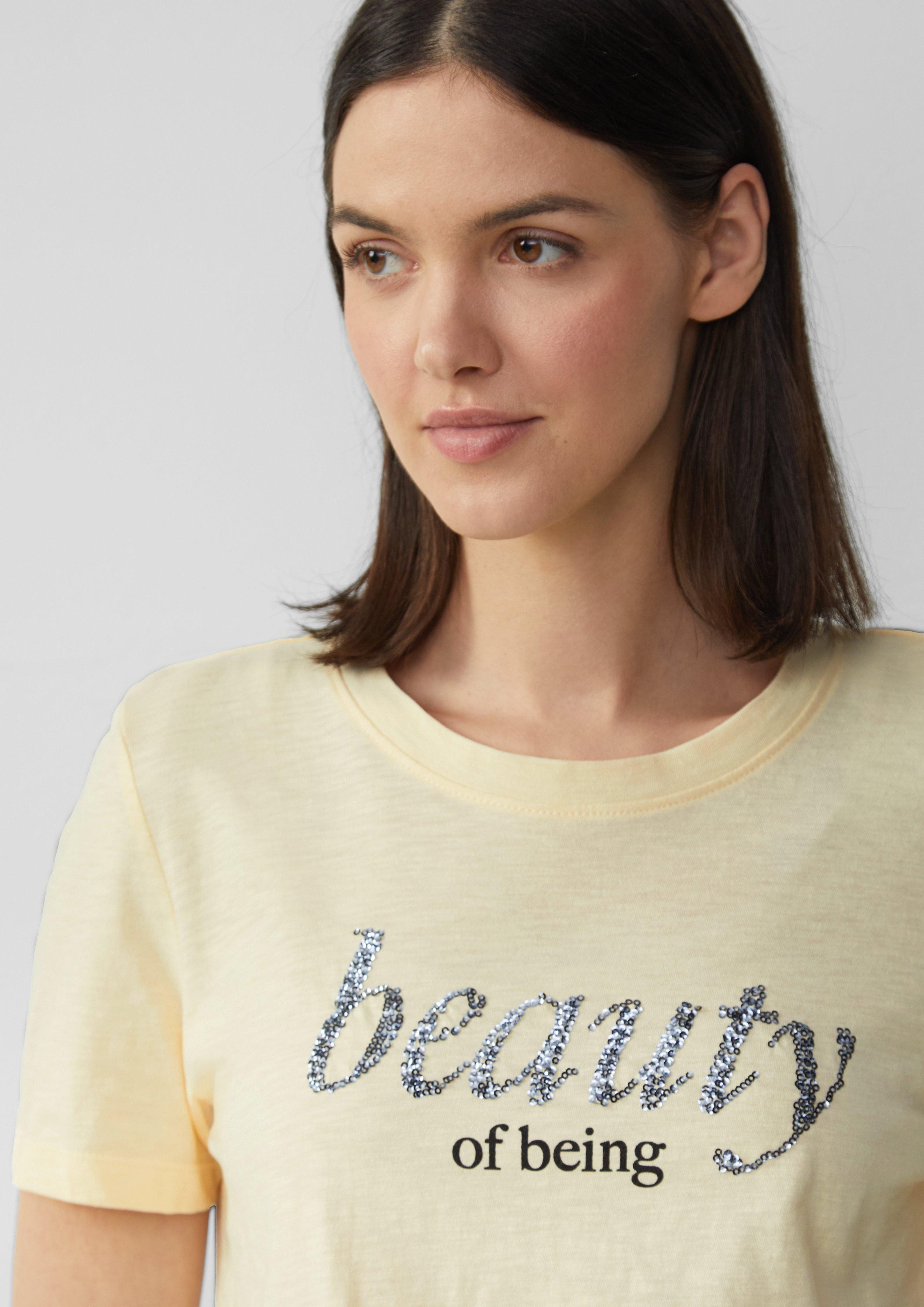 s.Oliver Kurzarmshirt Jersey-T-Shirt mit Schriftprint und günstig online kaufen