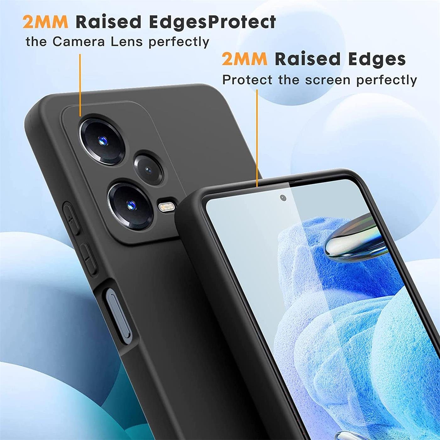 CoolGadget Handyhülle Black Series Handy Hülle für Xiaomi Poco X5 Pro 5G 6,67 Zoll, Edle Silikon Schlicht Robust Schutzhülle für Poco X5 Pro 5G Hülle
