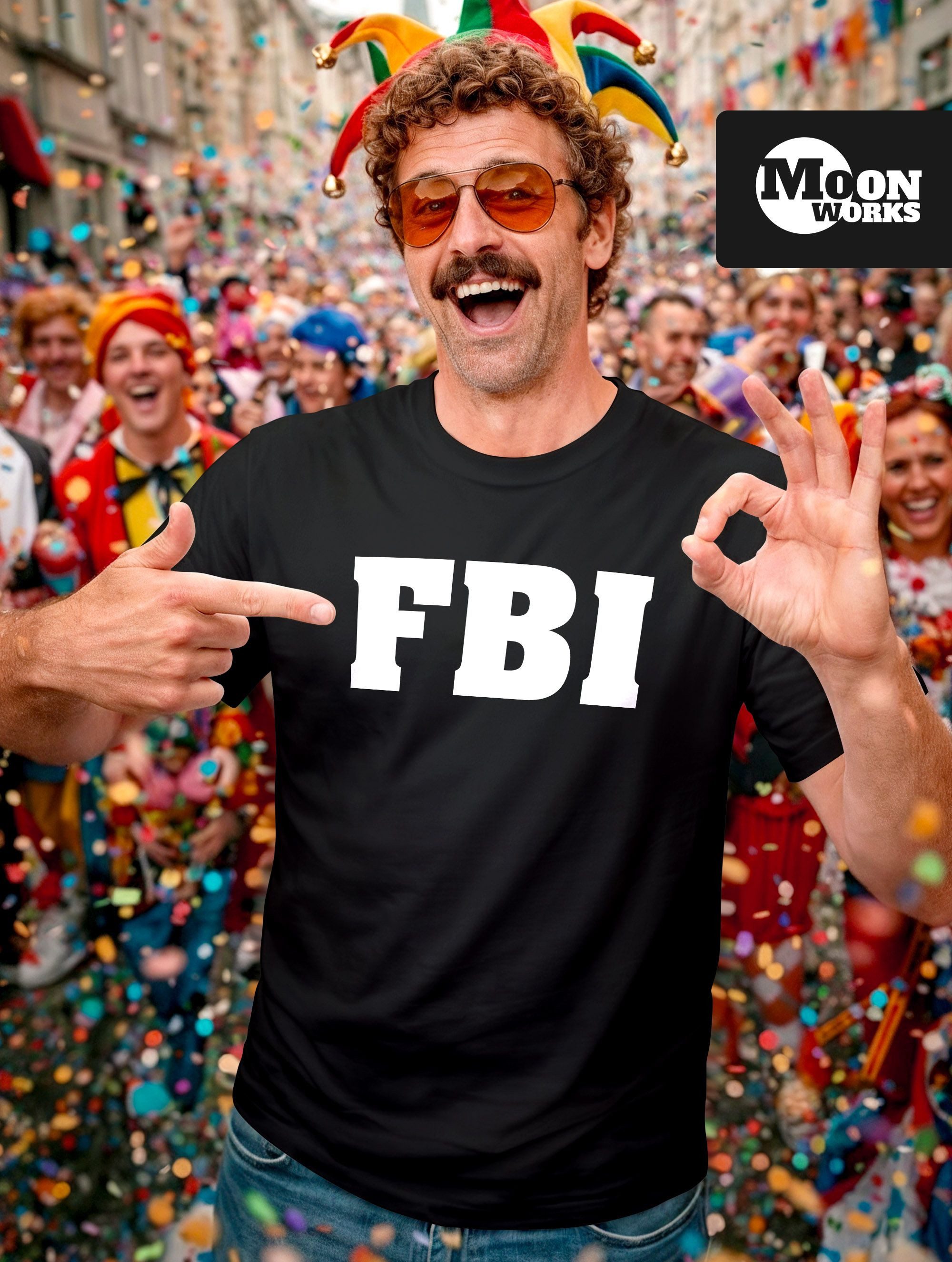 MoonWorks Print-Shirt Herren T-Shirt FBI Aufdruck Faschings-Shirt Kostüm Ve günstig online kaufen