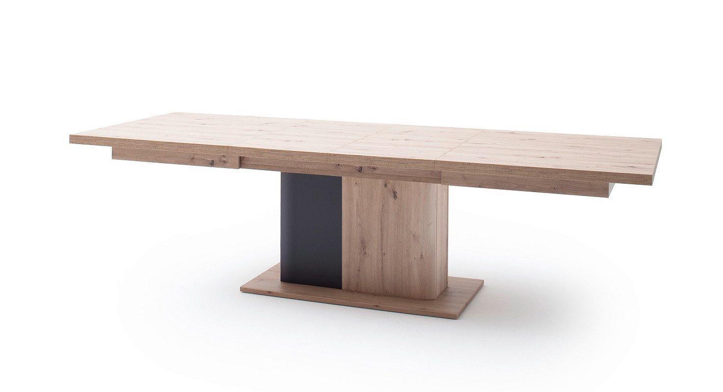 MCA furniture Esstisch Esstisch Ausziehtisch Cortona Balkeneiche / anthrazit 180 (280) x 100 (No-Set)