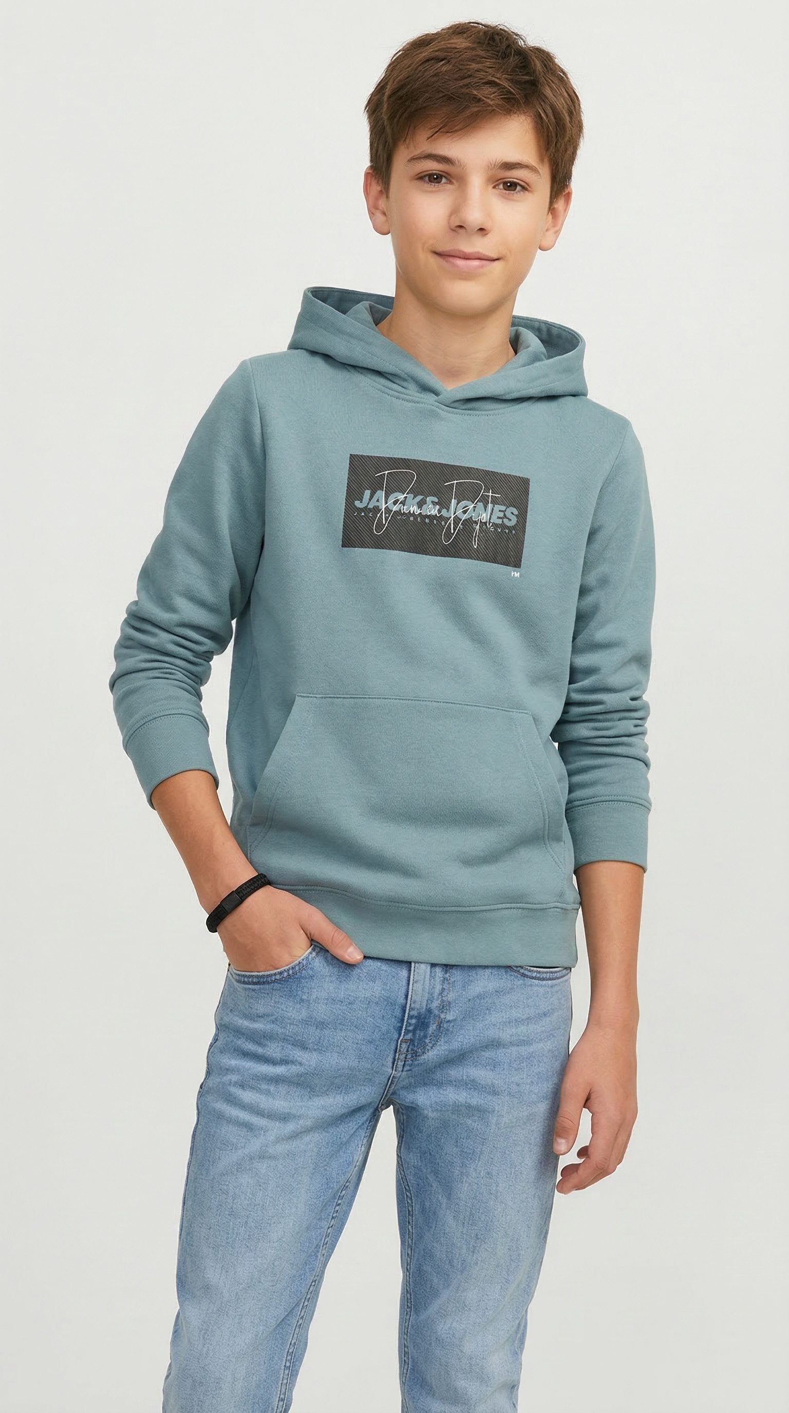 Jack & Jones Junior Kapuzensweatshirt JJCOLE PRINT SWEAT HOOD JNR mit Logoprint