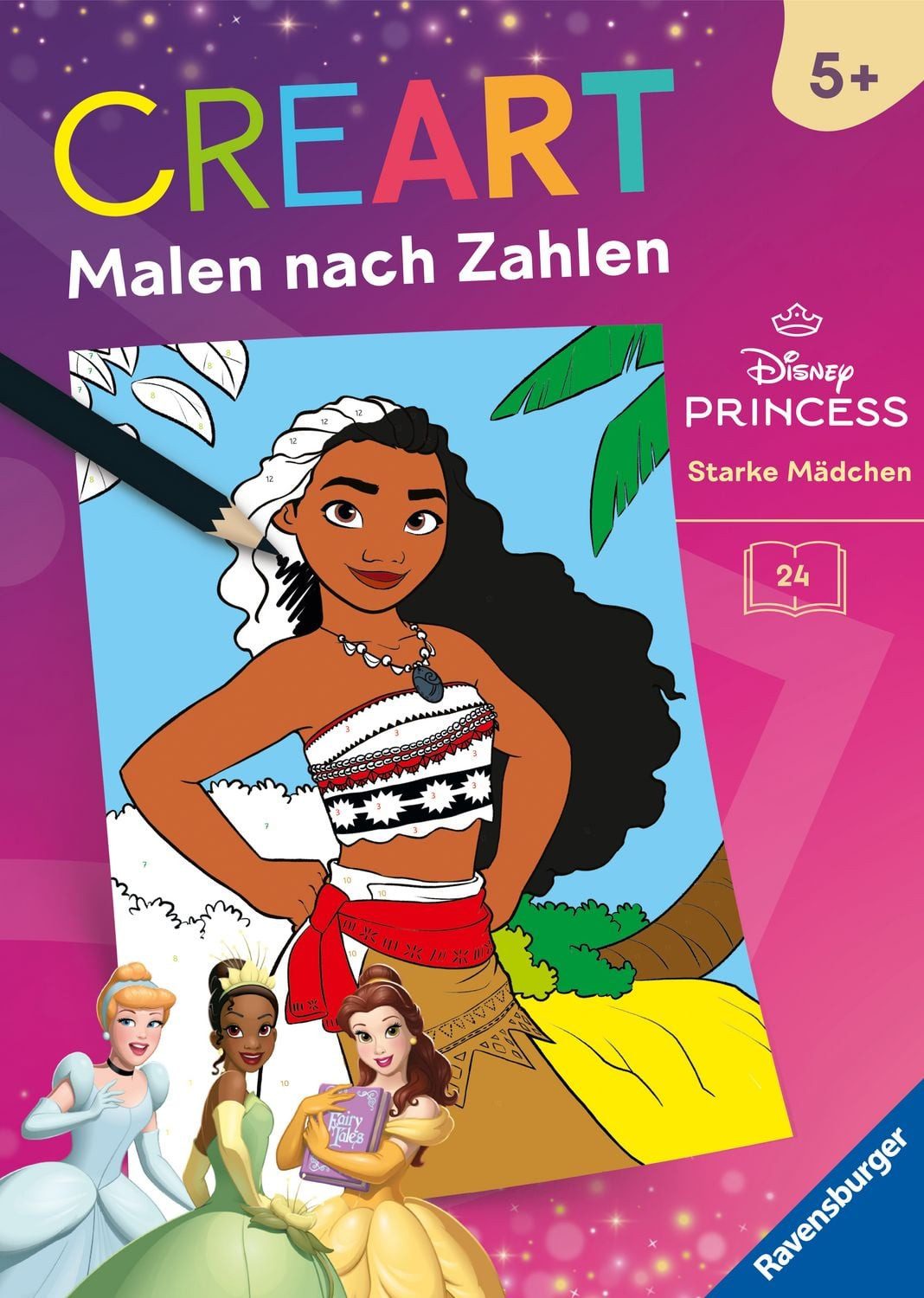 CreArt Malen nach Zahlen ab 5 Disney Prinzessinnen - Starke Mädchen / diverse