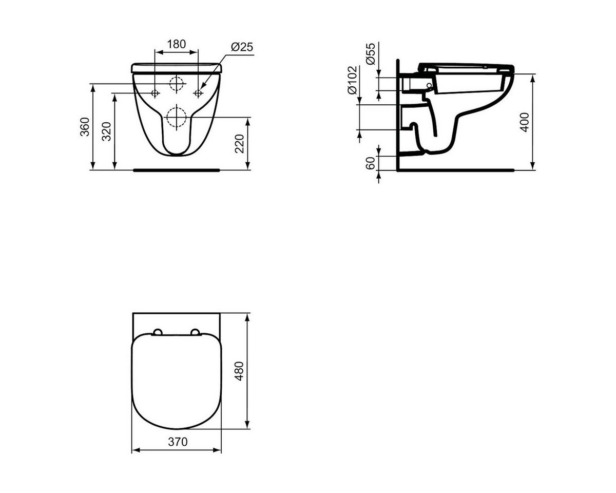 Thumbnail - Ideal Standard WC-Sitz WC-Sitz Eurovit Plus, für Kompakt-WC, Softclosing, Weiß, T679901