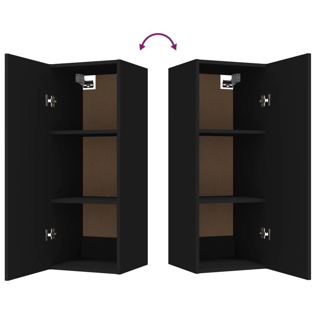 34,5x34x90 Holzwerkstoff, vidaXL Wandschrank cm Regal 1-tlg. Schwarz