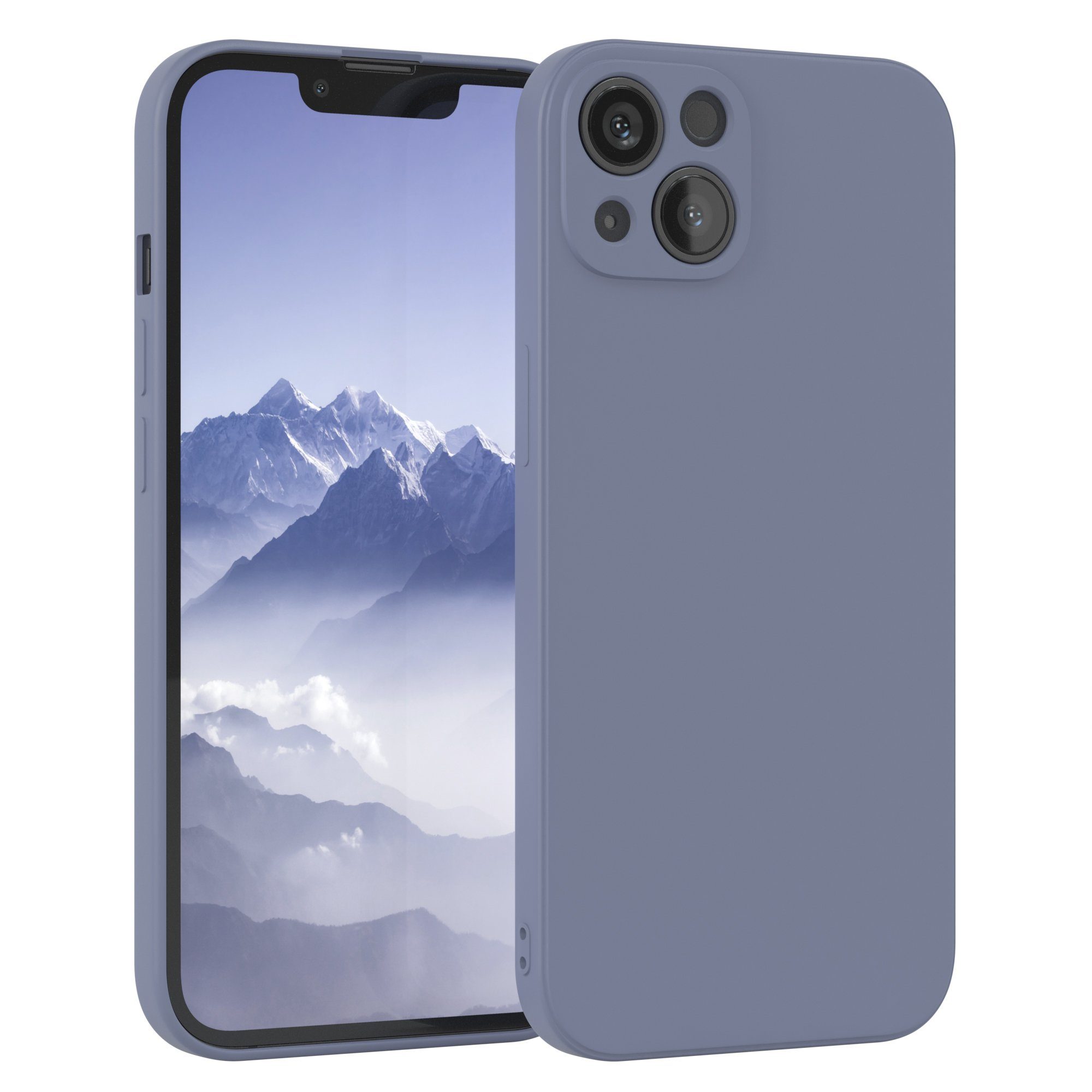 EAZY CASE Handyhülle TPU Hülle für Apple iPhone 13 6,1 Zoll, Silikon Schutzhülle mit Kameraschutz Matt Back Cover Soft Eis Blau