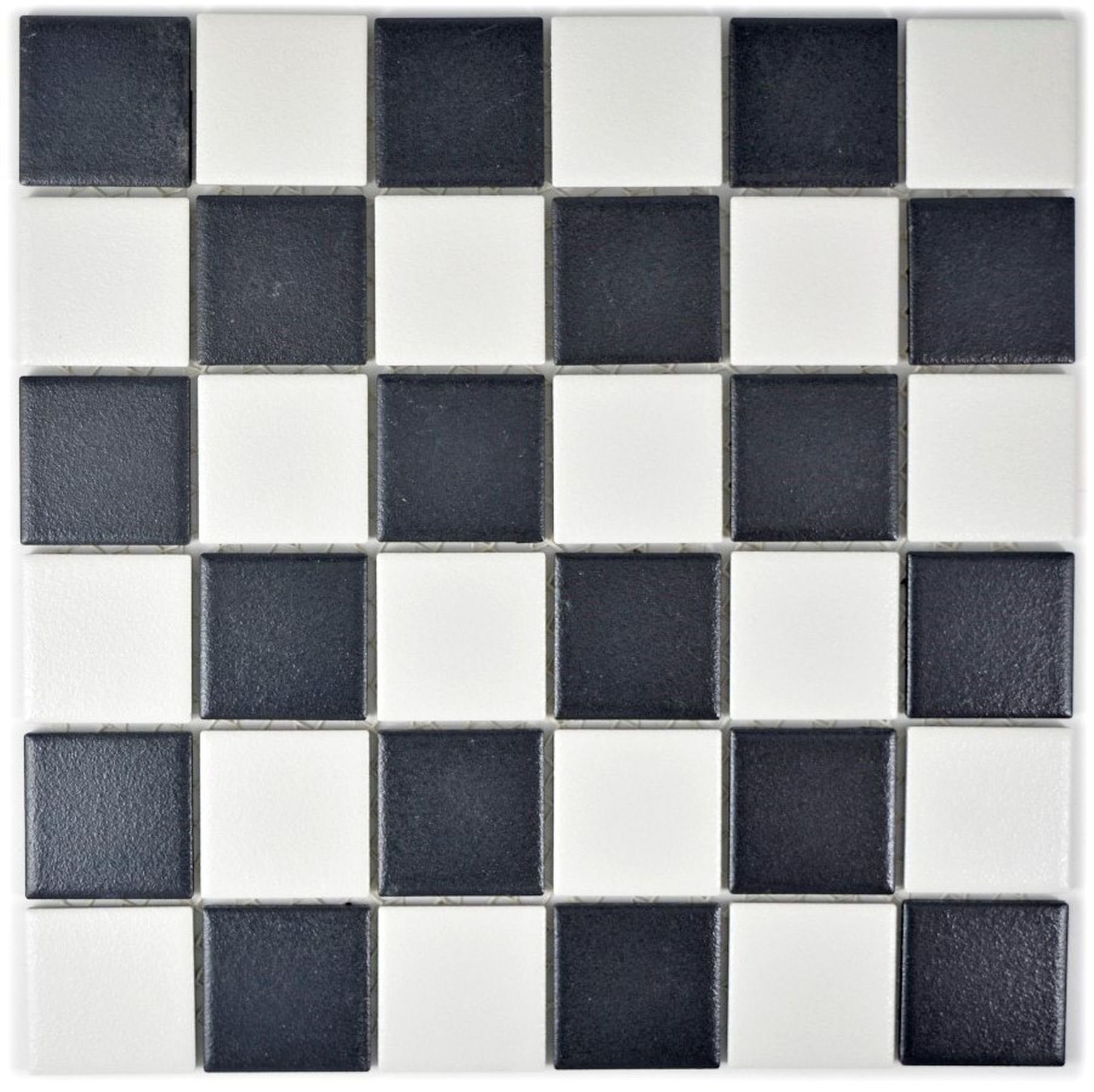 Fliese RUTSCHSICHER schwarz Keramik weiß Mosaikfliesen Mosaik RUTSCHEMMEND Mosaik Mosani