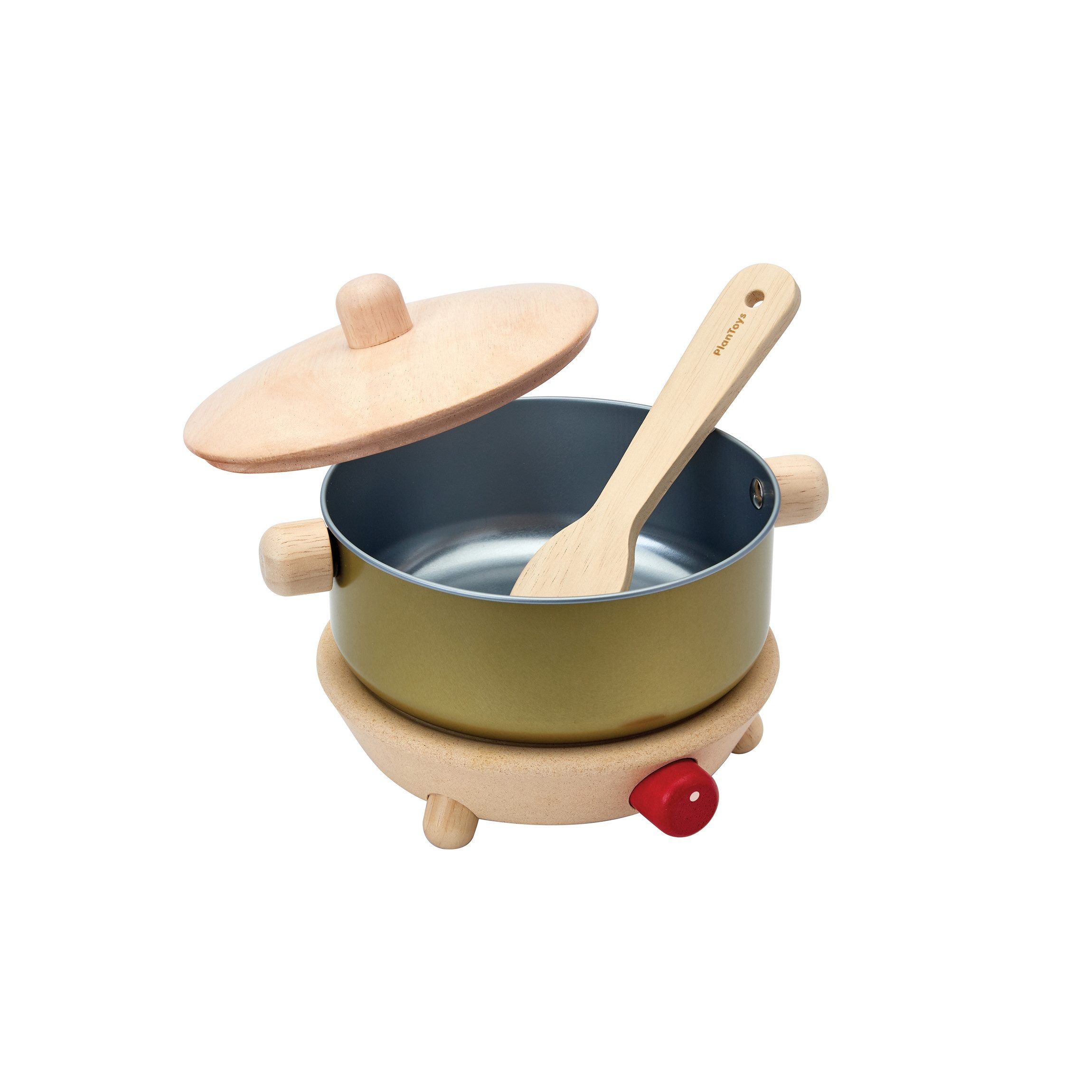 Plantoys Spielküche Kochtopf mit Kochplatte Spiel-Set 13,9 x 13 x 3,5 cm - 2y+