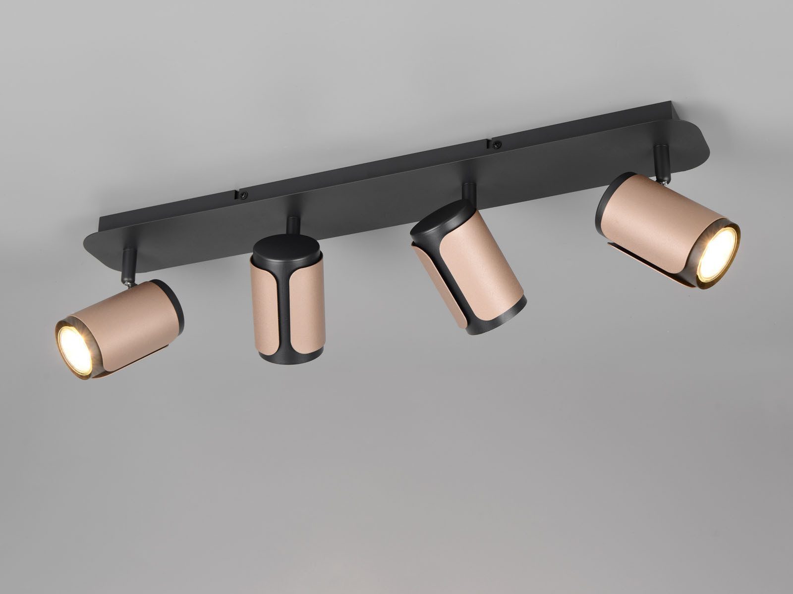 TRIO Leuchten LED Deckenspot, LED wechselbar, Warmweiß, Spotlampen Deckenstrahler Schwarz Coffee & Wandstrahler innen, L 60cm