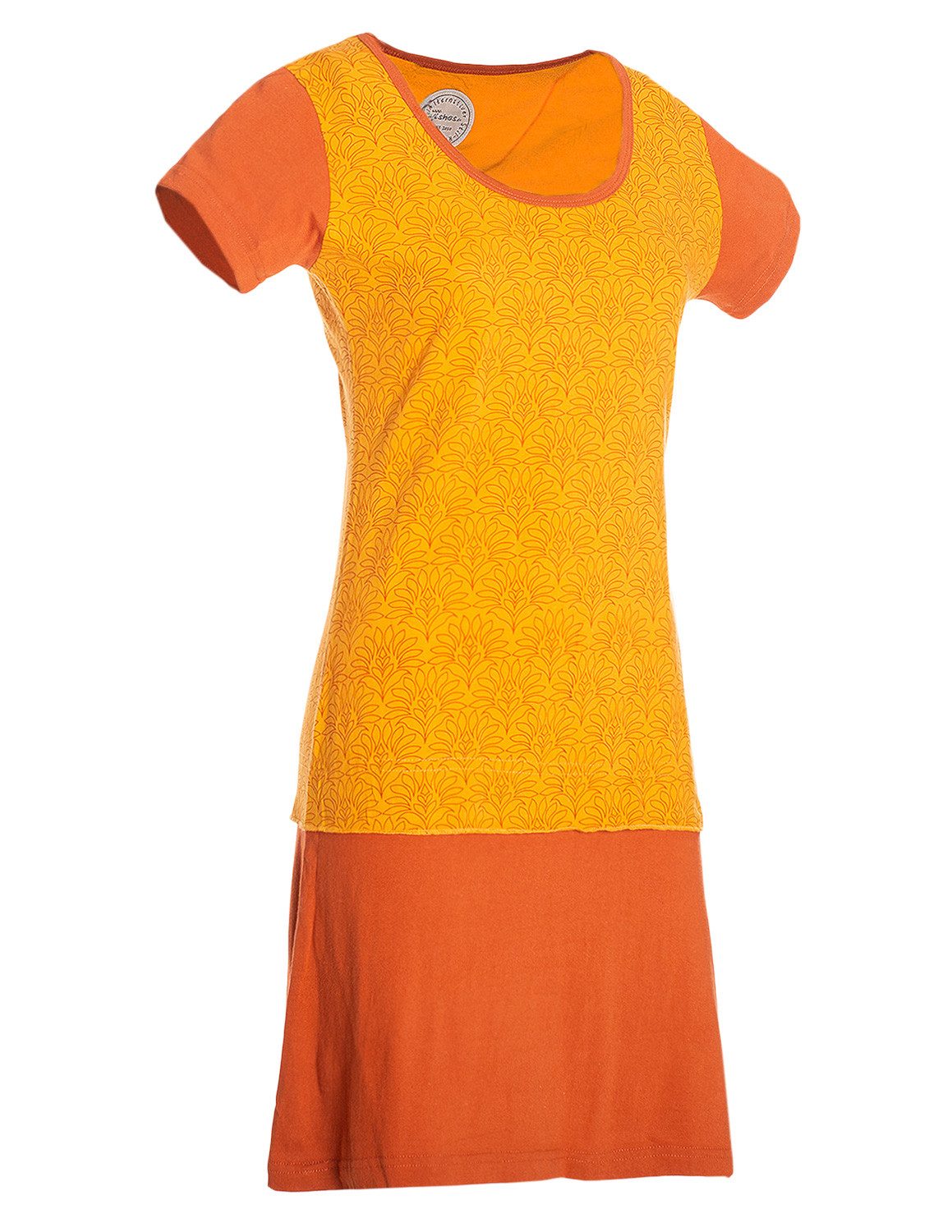 Vishes Jerseykleid Kurzarmkleid Damen Bedruckt Zweifarbig Abgesetzt Jersey Alternative Mode, Boho, Hippie, Ethno, Festival