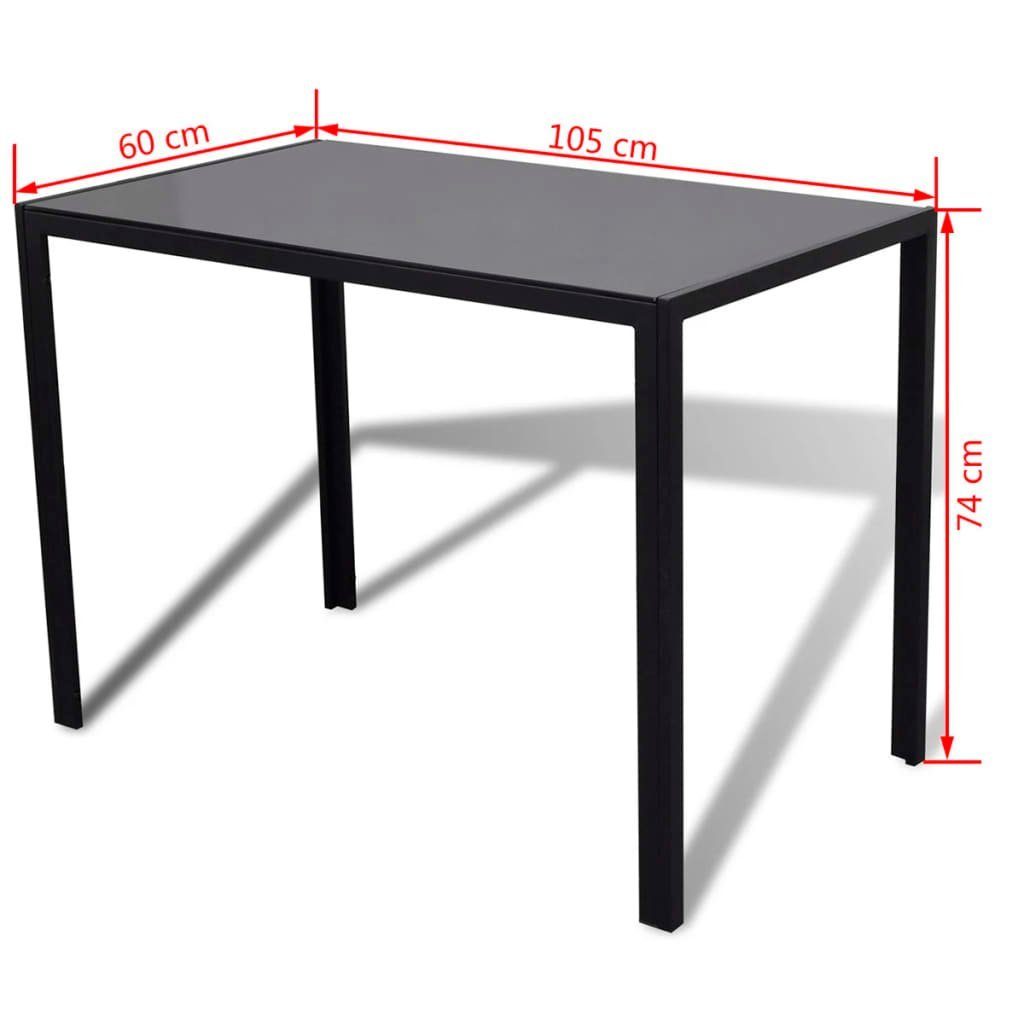 Tisch DOTMALL leicht, Essgruppe Stühlen Sitzgruppe und (5-tlg), mit Schwarz 4 Stabile und Weiß