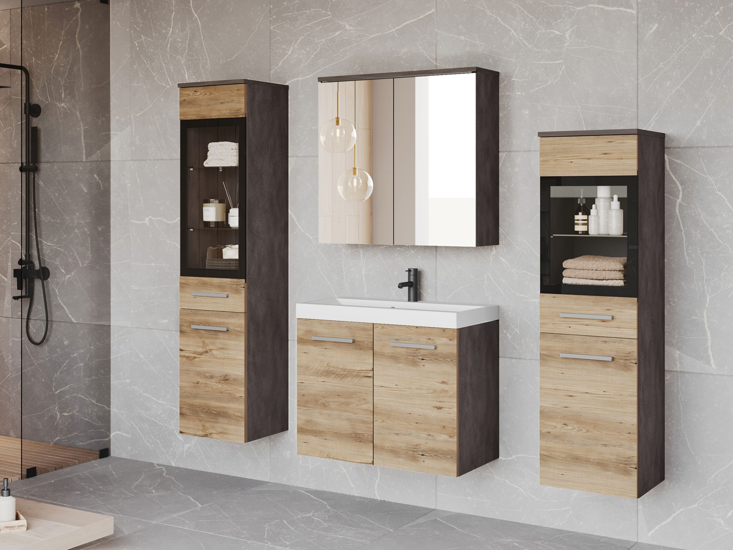 MIRJAN24 Badmöbel-Set Madrit II, (5er-Set, Waschbeckenschrank, günstig online kaufen