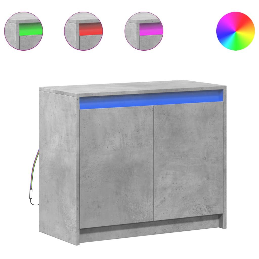 vidaXL Sideboard LED-Sideboard Betongrau 72x34x61 cm günstig online kaufen