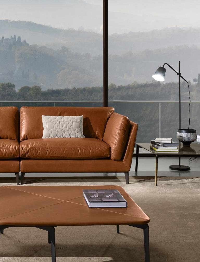 JVmoebel Sofa Design Sofa 3 Wohnzimmer Braun Möbel Luxus Leder Sitzer Möbel