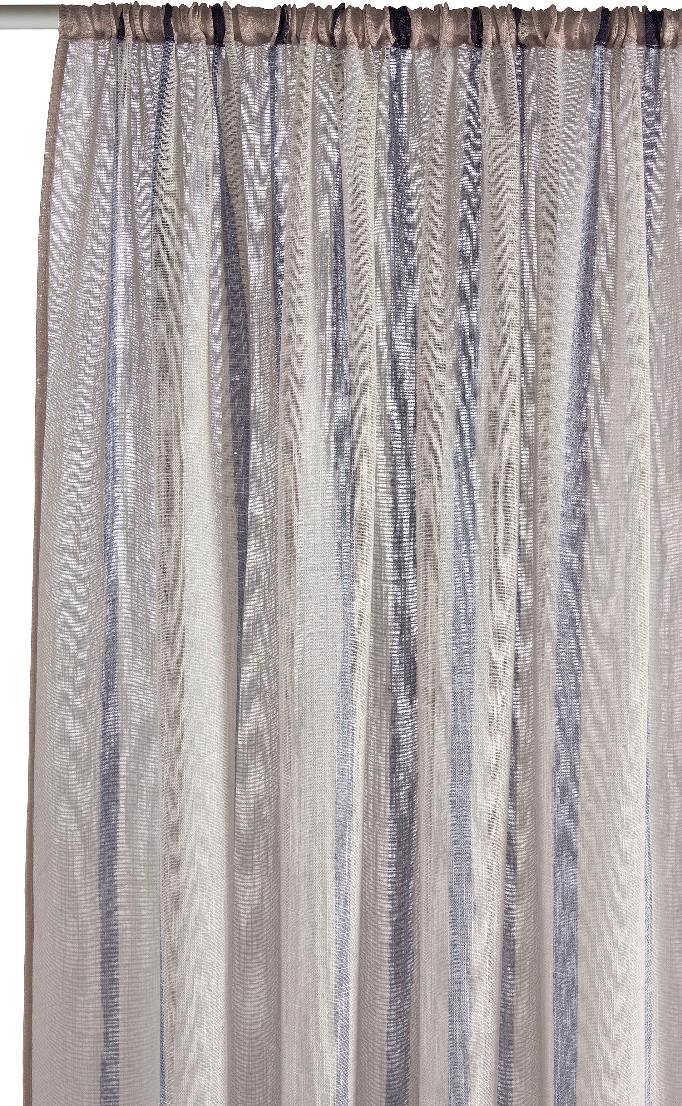 LeGer Home by Lena Gercke Gardine Zayla (1 St), Stangendurchzug, halbtransparent, Leinenoptik, Längsstreifen, Stangendurchzug, leichtes Material – Bild 4 von 5
