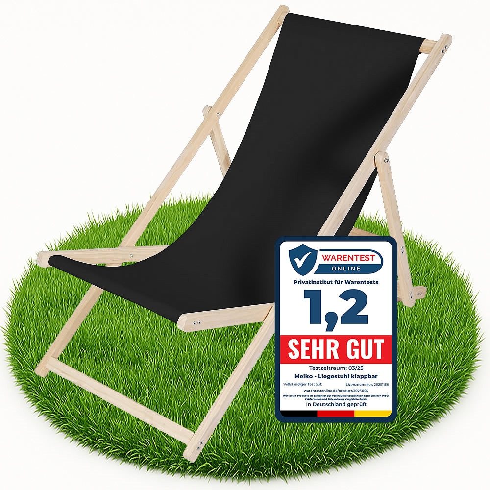Melko Gartenstuhl Strandliege Liegestuhl Gartenliege Holz Freizeitliege Cam günstig online kaufen