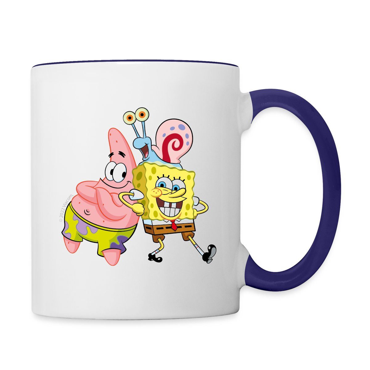 Spreadshirt Tasse SpongeBob Schwammkopf Mit Patrick & Gary Tasse Zweifarbig, Keramik