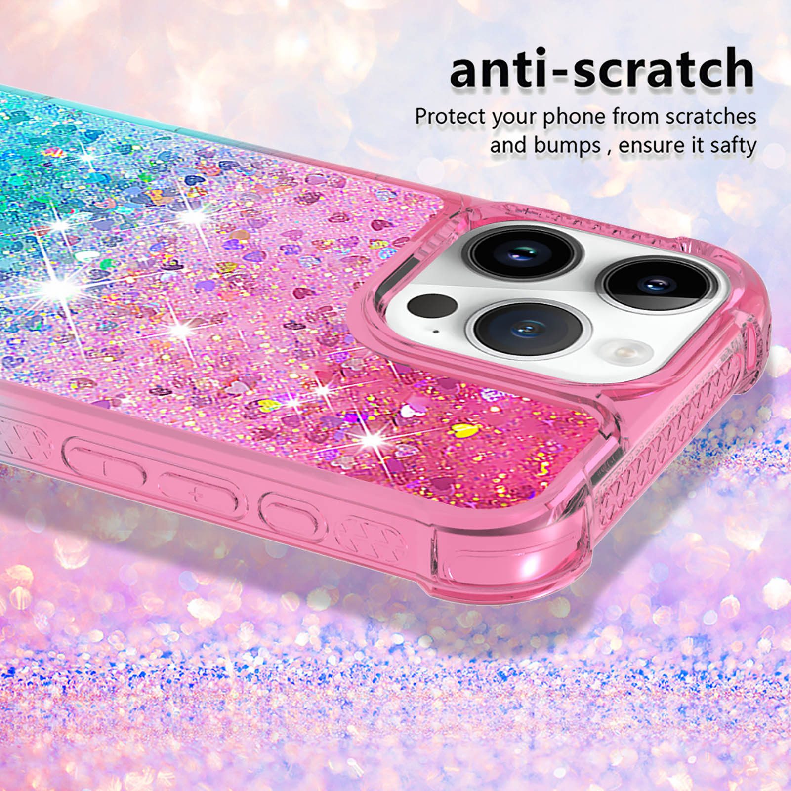 trends for living Handyhülle Glitzer Treibsand Hülle für iPhone X XS 12 13 14 15 16 Pro Max Plus