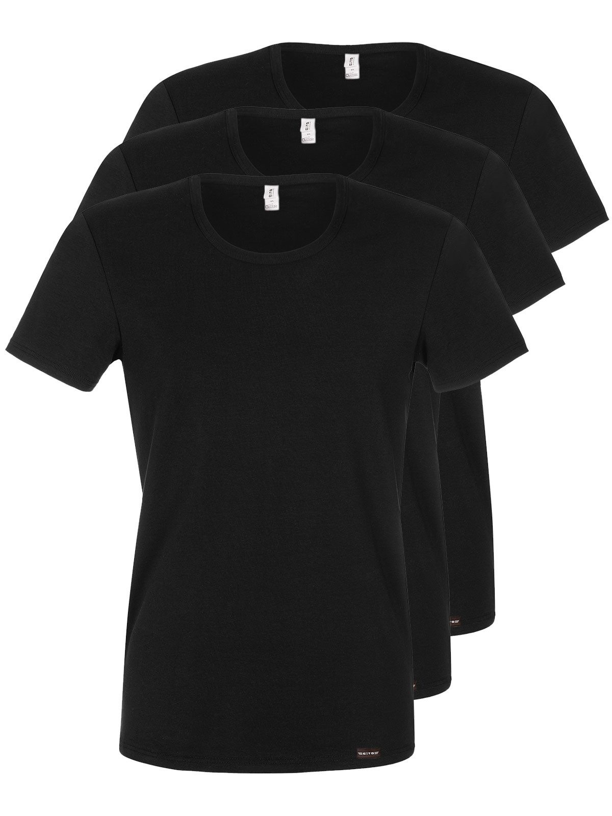 CiTO Unterziehshirt 3er Pack Herren Shirt 1/2 Arm Rundhals pure cotton (Packung, 3-St) -