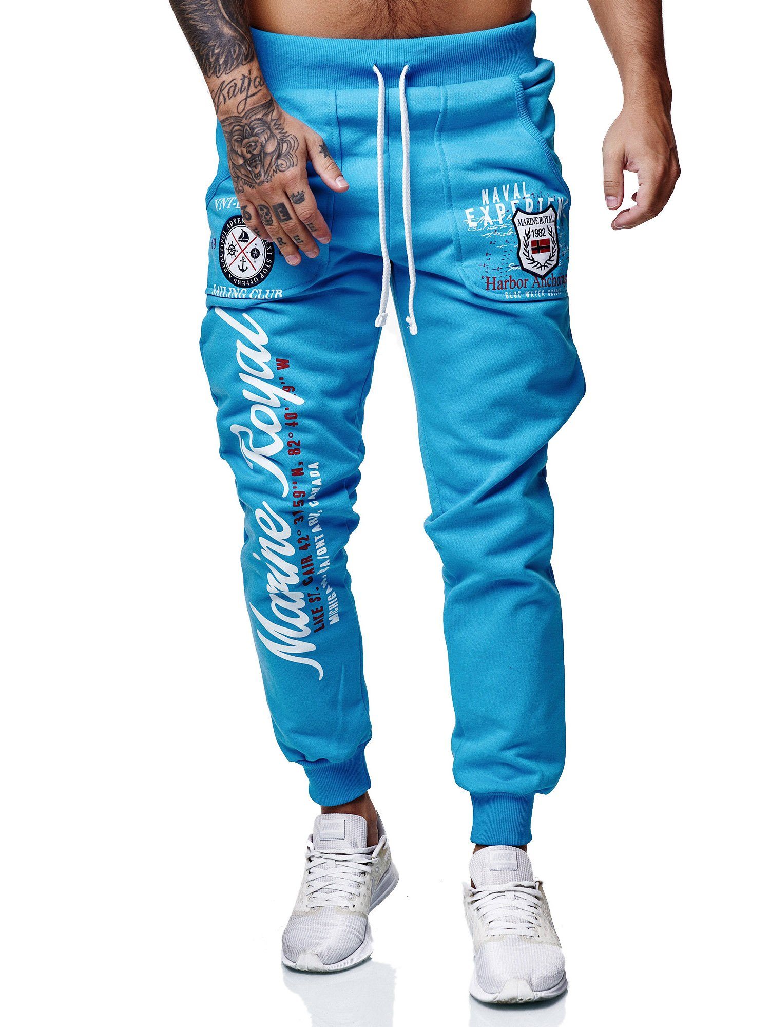 OneRedox Jogginghose JG-3628C (Sporthose Trainingshose Sweatpants, 1-tlg) Fitness Freizeit Casual Türkis