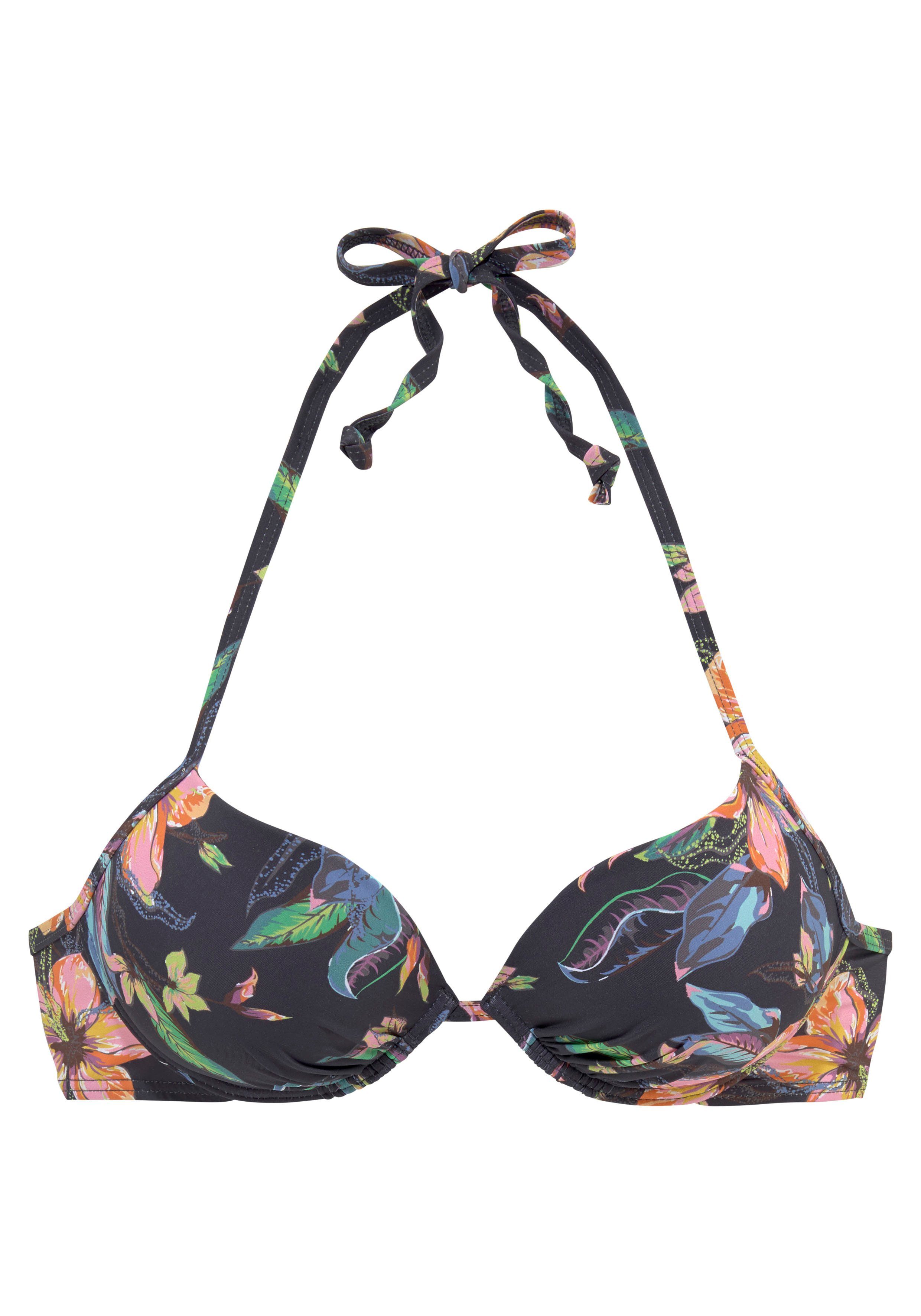 LASCANA Push-Up-Bikini-Top Malia, mit tropischem Print günstig online kaufen