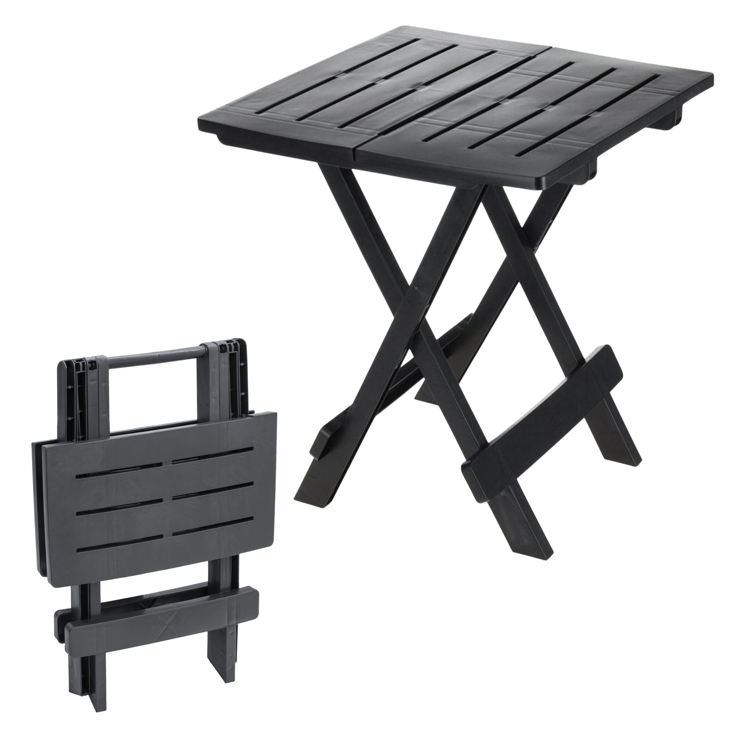 Spetebo Gartentisch Kunstoff Klapptisch ADIGE - anthrazit (Stück, 1-St., Kunststoff Tisch), Garten Beistelltisch klappbar
